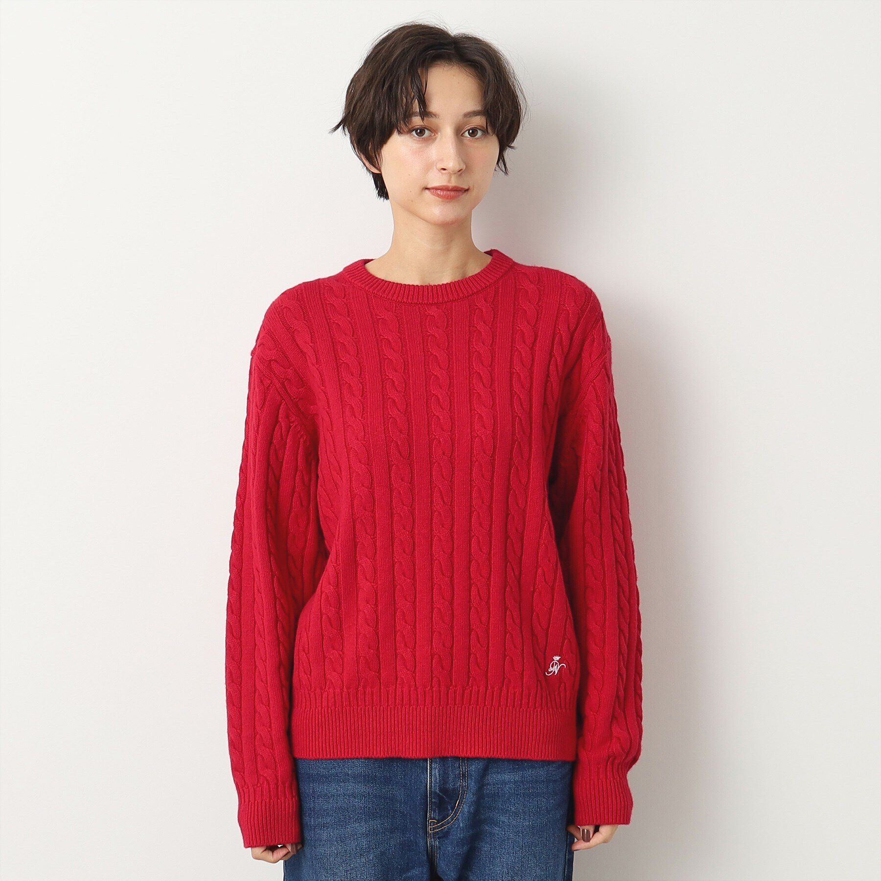 Dessin「【ユニセックス・洗える】ケーブル編みニット」|ニット・セーター|