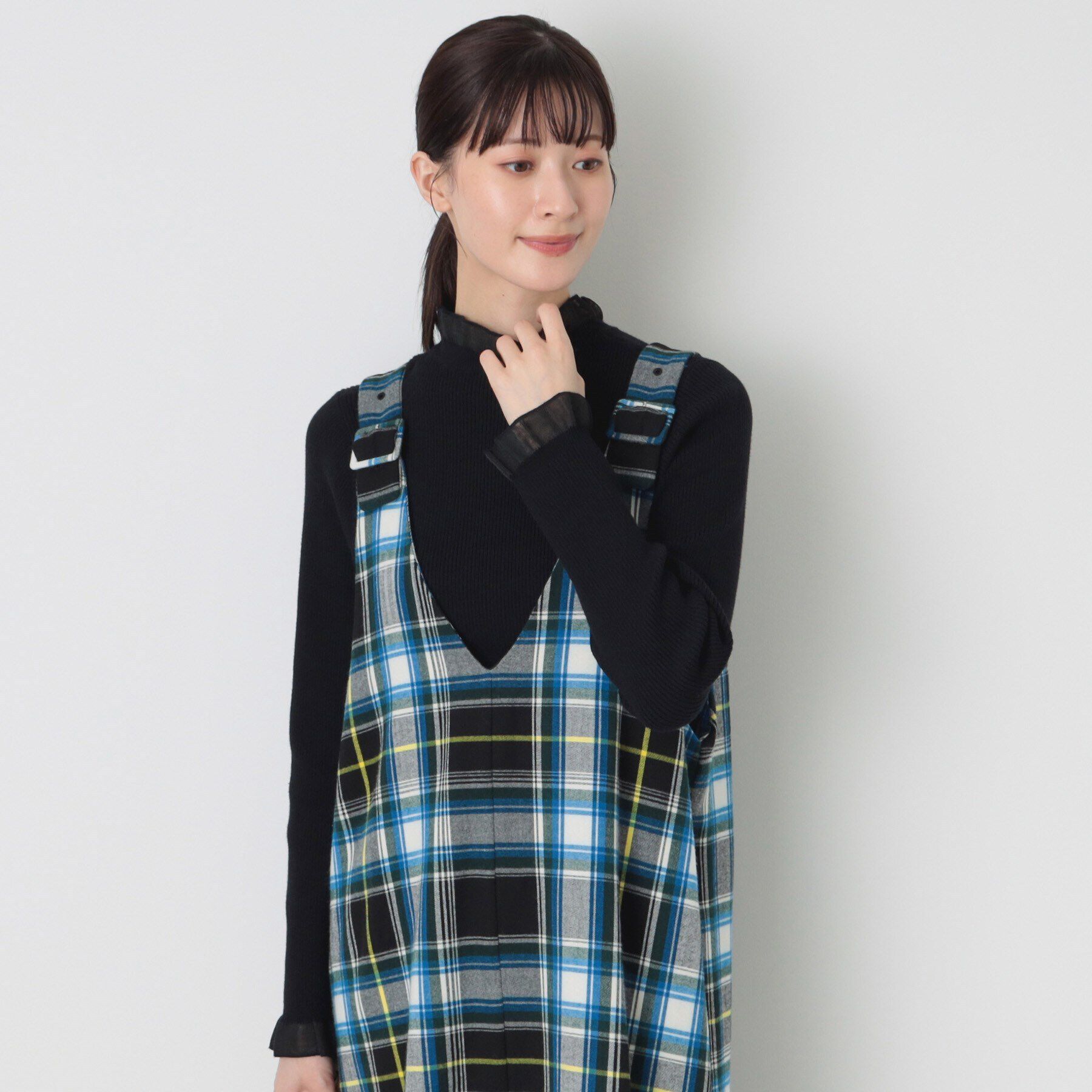 Dessin「【洗える】シースルーフリルネックリブニット」|ニット・セーター|