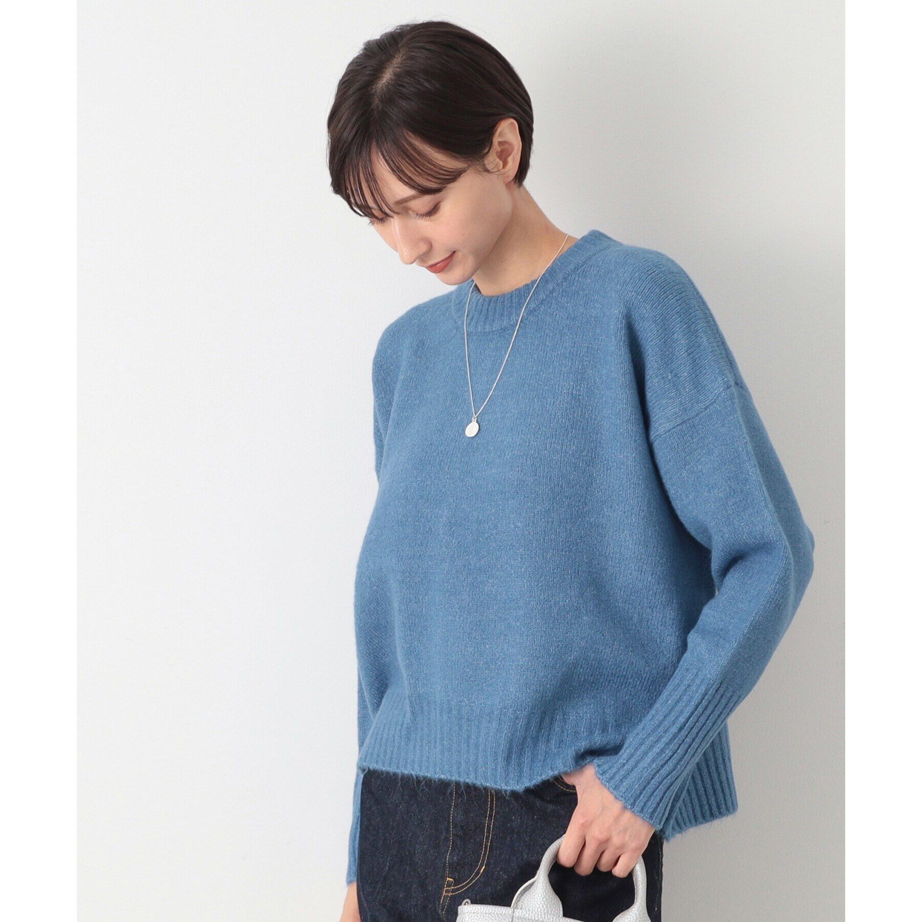 Dessin「【洗える】ショート丈ワイドクルーネックニット（XS～L）」|ニット・セーター|