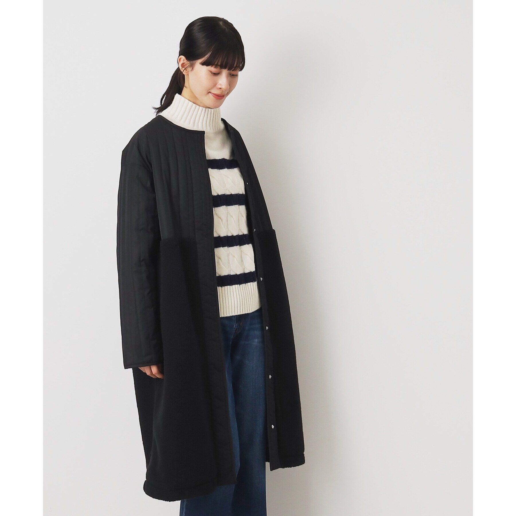 Dessin「中綿キルトドッキングコート（S～L）」|ノーカラーコート|