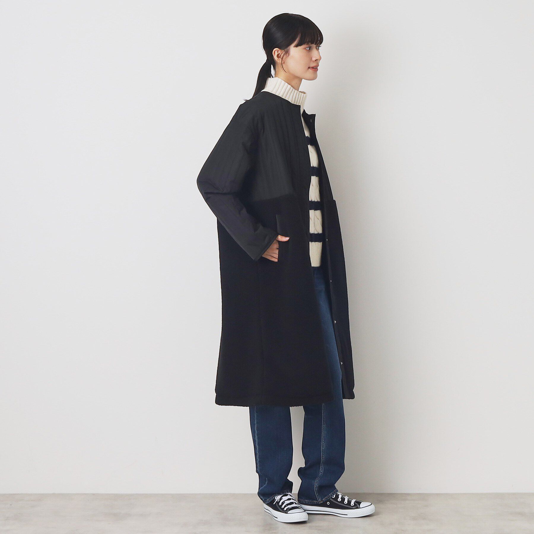 Dessin「中綿キルトドッキングコート（S～L）」|ノーカラーコート|