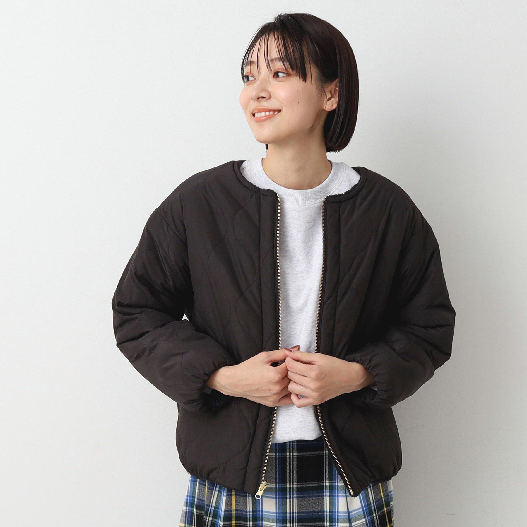 Dessin「【リバーシブル】ボア&times;キルトブルゾン」|テーラードジャケット|