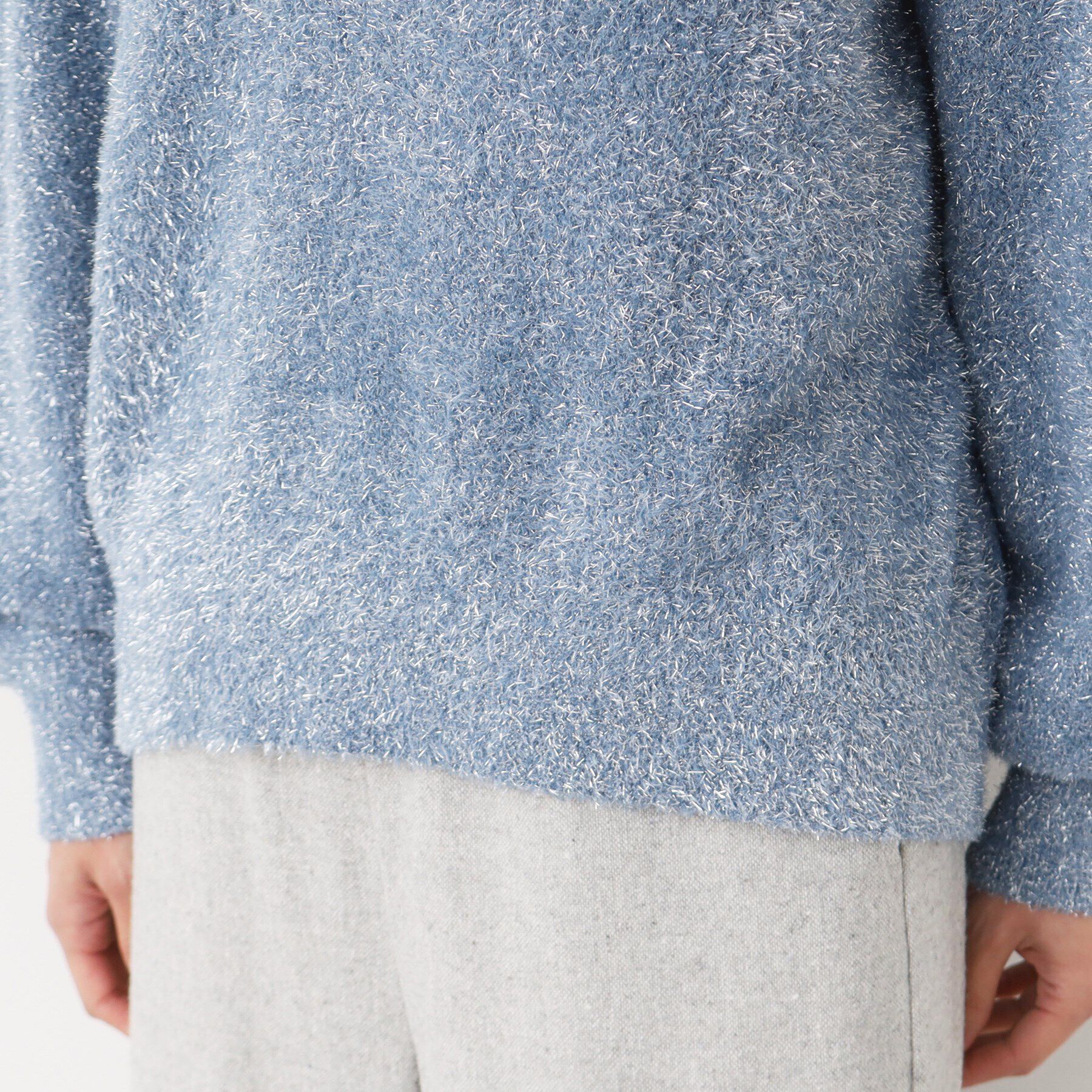 Dessin「【洗える】ハイネックラメフェザーニット（XS～L）」|ニット・セーター|