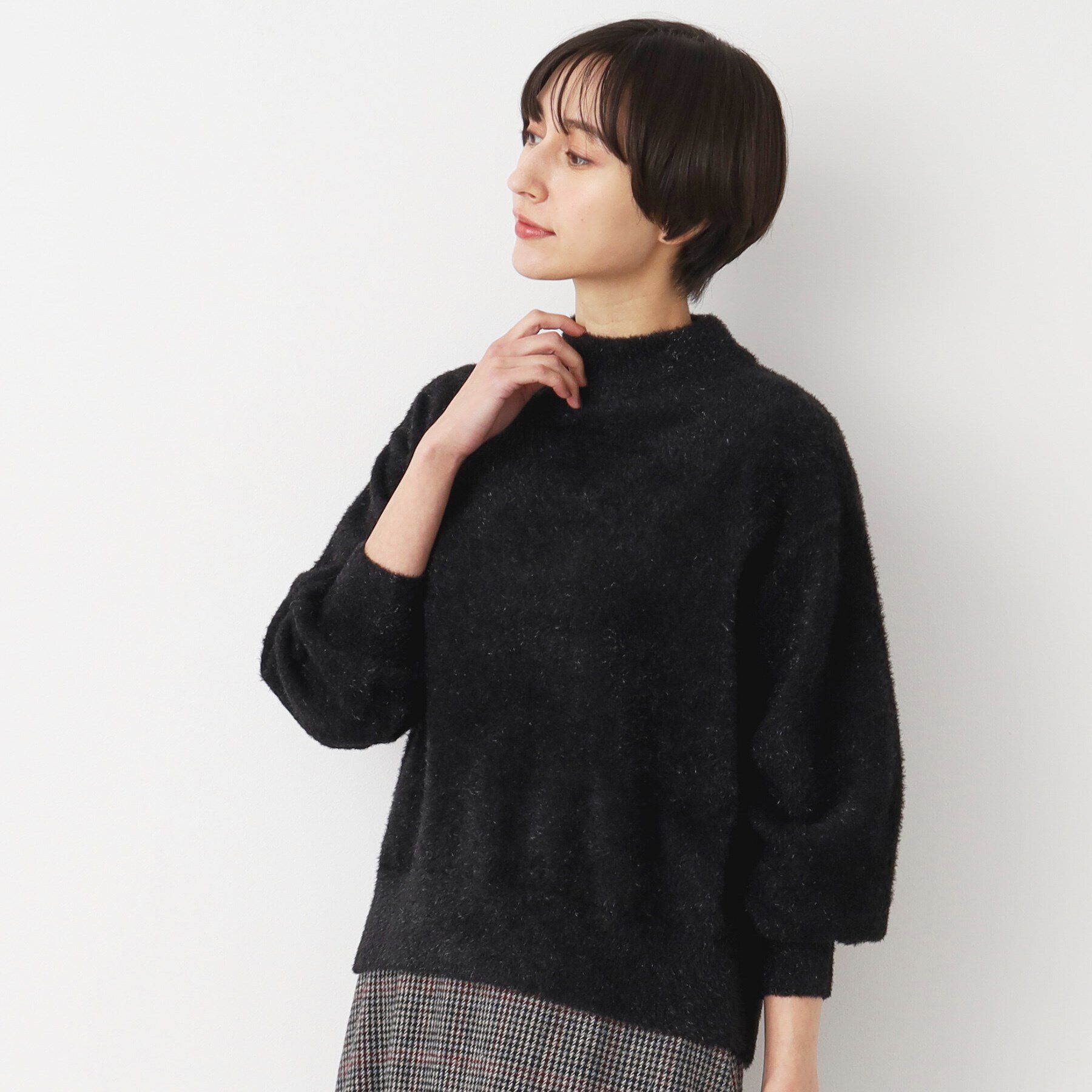 Dessin「【洗える】ハイネックラメフェザーニット（XS～L）」|ニット・セーター|