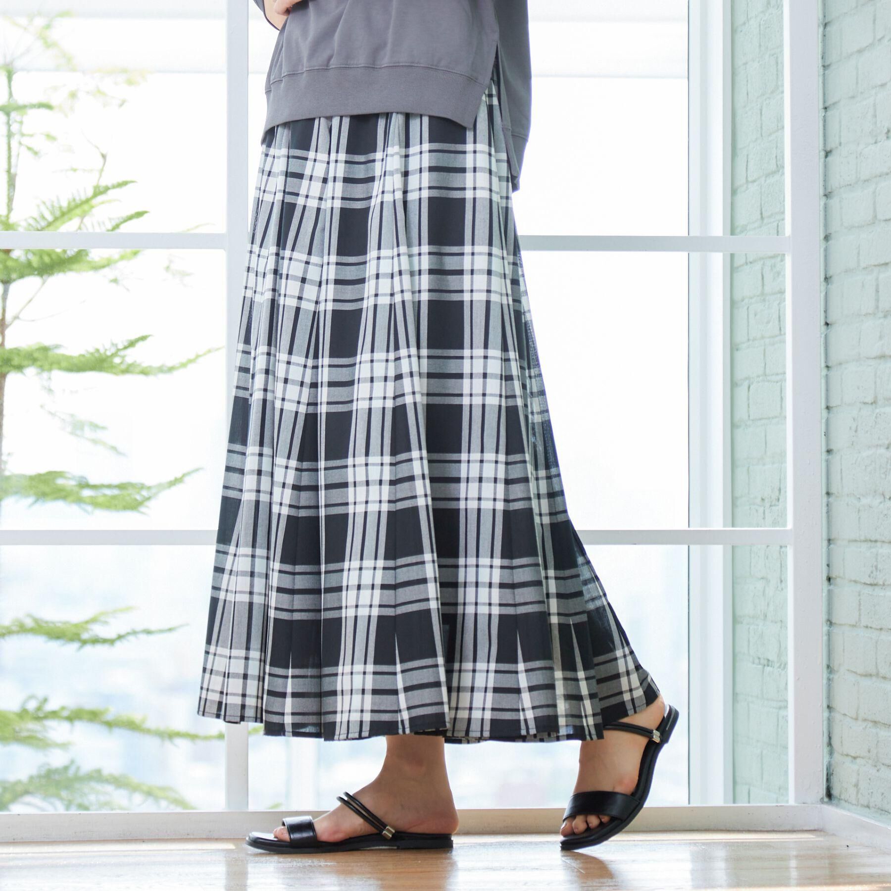 Dessin「【ウエストゴム・洗える】映えチェック柄スカート（XS～L）」|スカート|