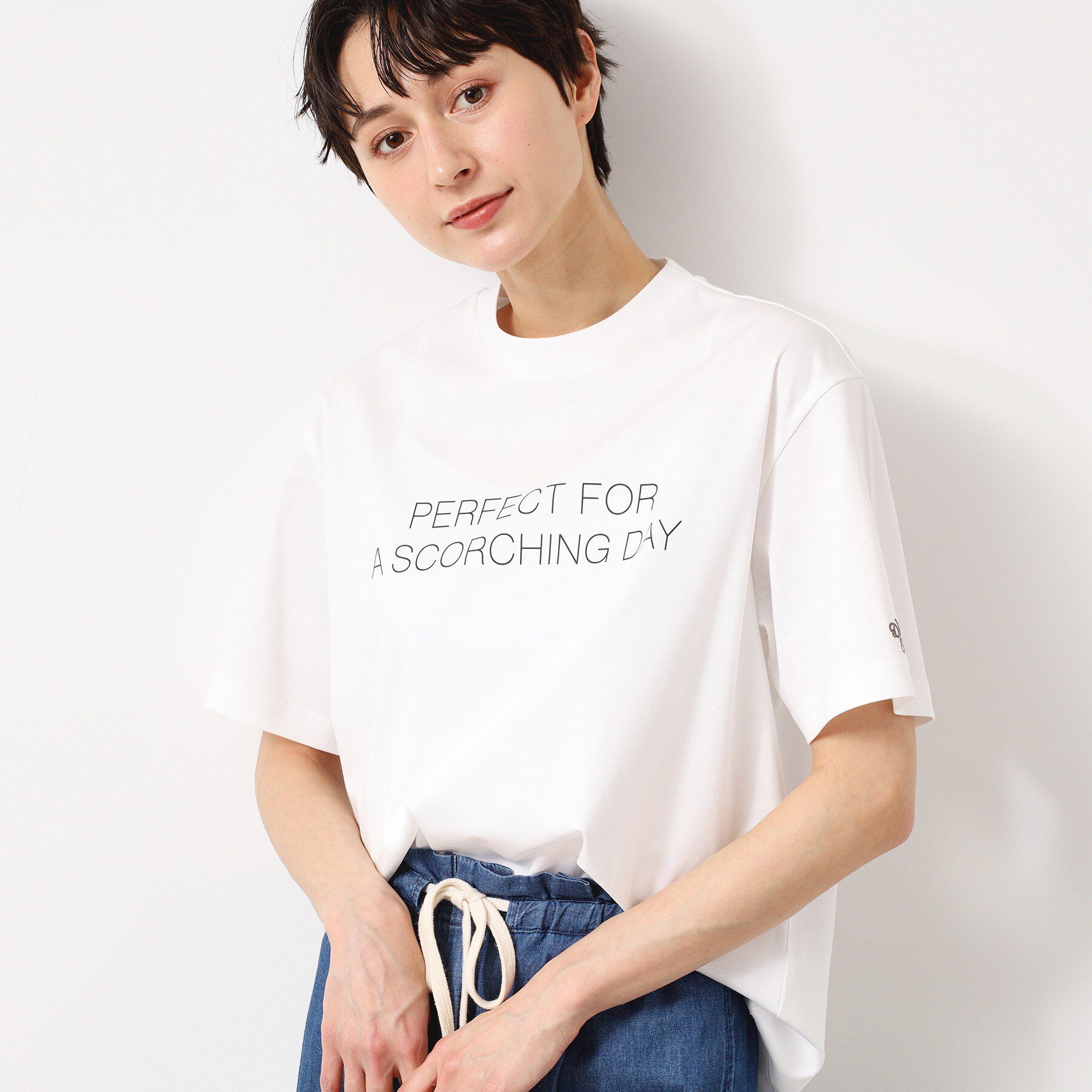 Dessin「【ユニセックス／抗菌防臭／洗える】コットンロゴTシャツ」|Tシャツ・カットソー|