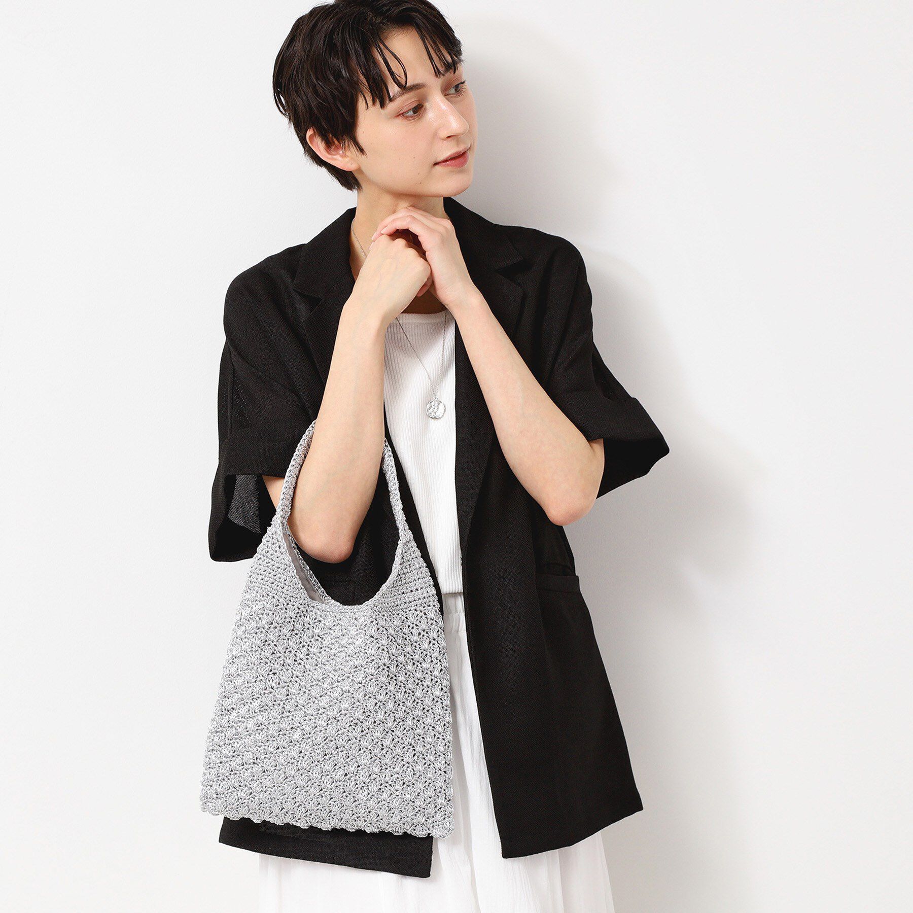 Dessin「【軽量】メタリックヤーンワンハンドルバッグ」|トートバッグ|