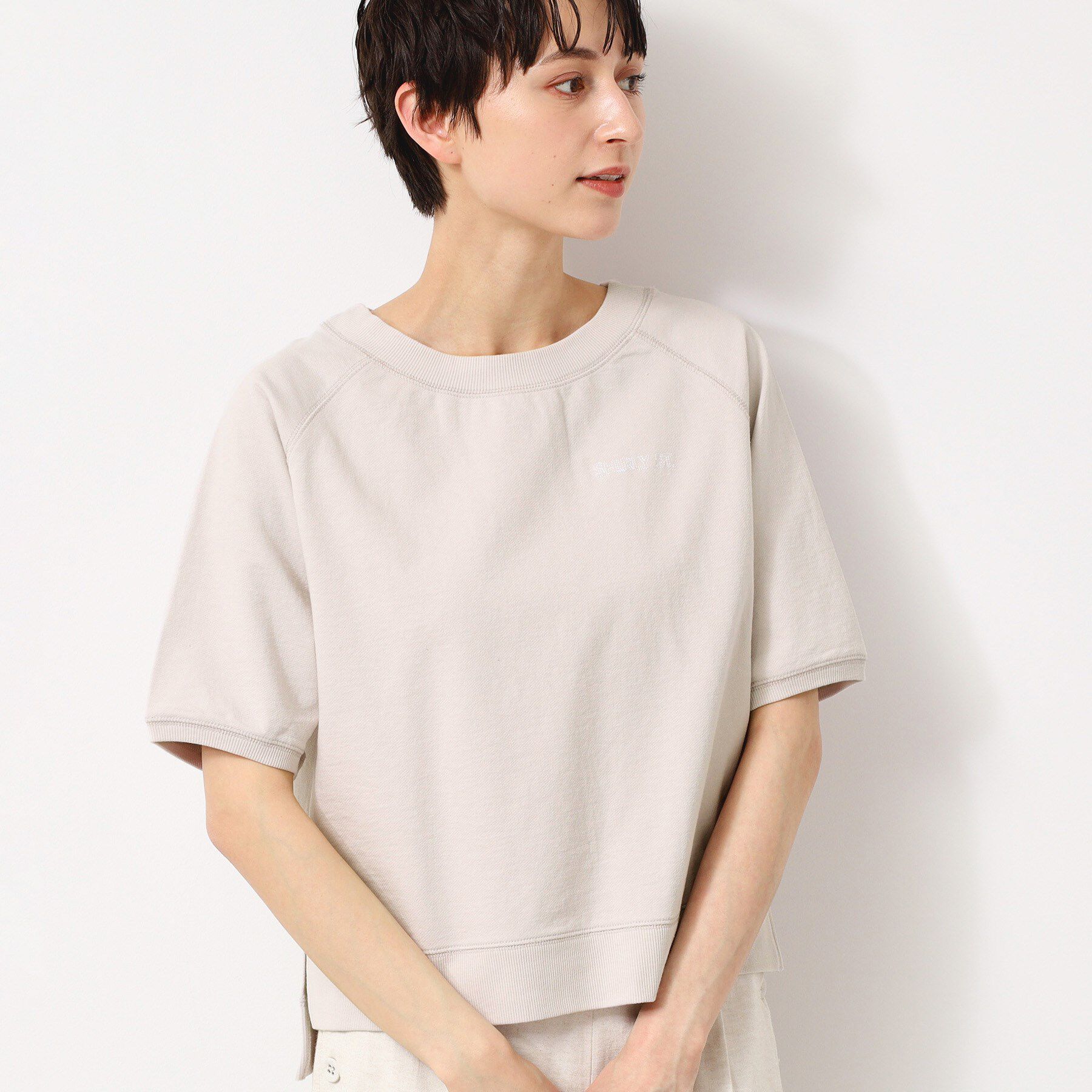 Dessin「【洗える】クロップド丈ポイントロゴ入りカットソー（S～L）」|Tシャツ・カットソー|