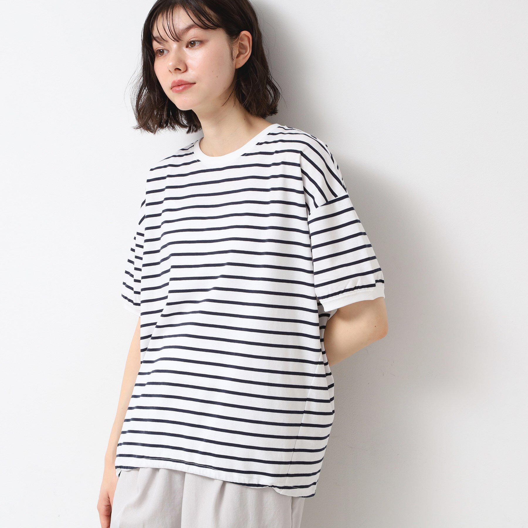 Dessin「【二の腕カバー/接触冷感/UV】ドローコードカットソー（XS～L）」|Tシャツ・カットソー|ブルー(193)