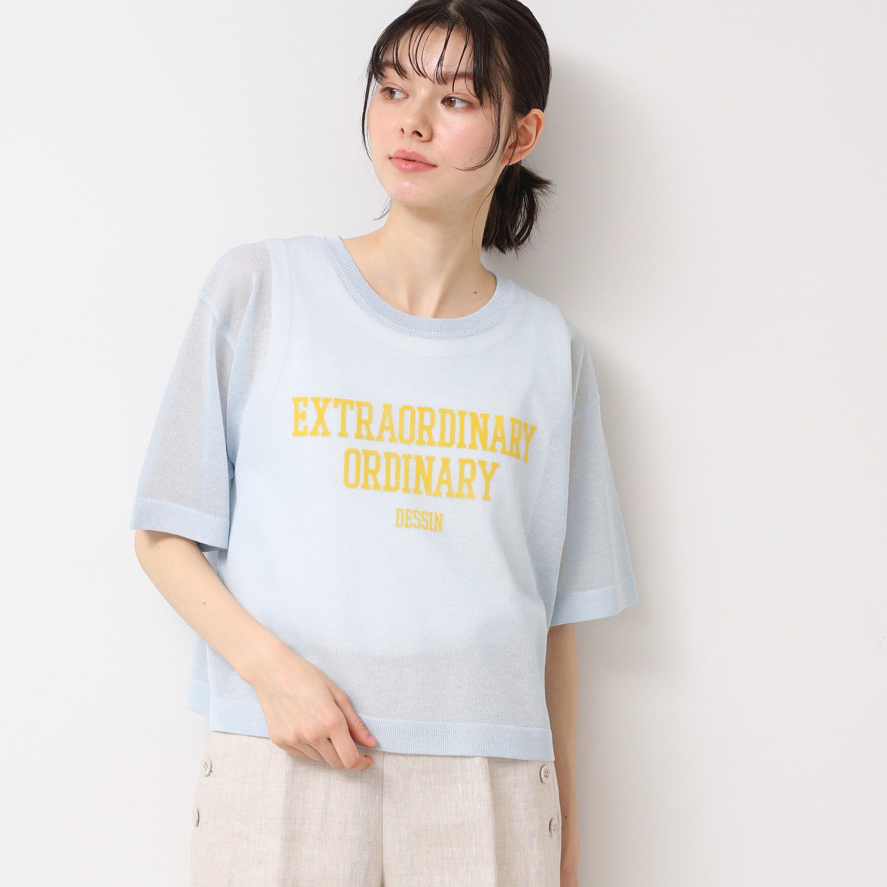 Dessin「【洗える】シースルーロゴニット」|ニット・セーター|