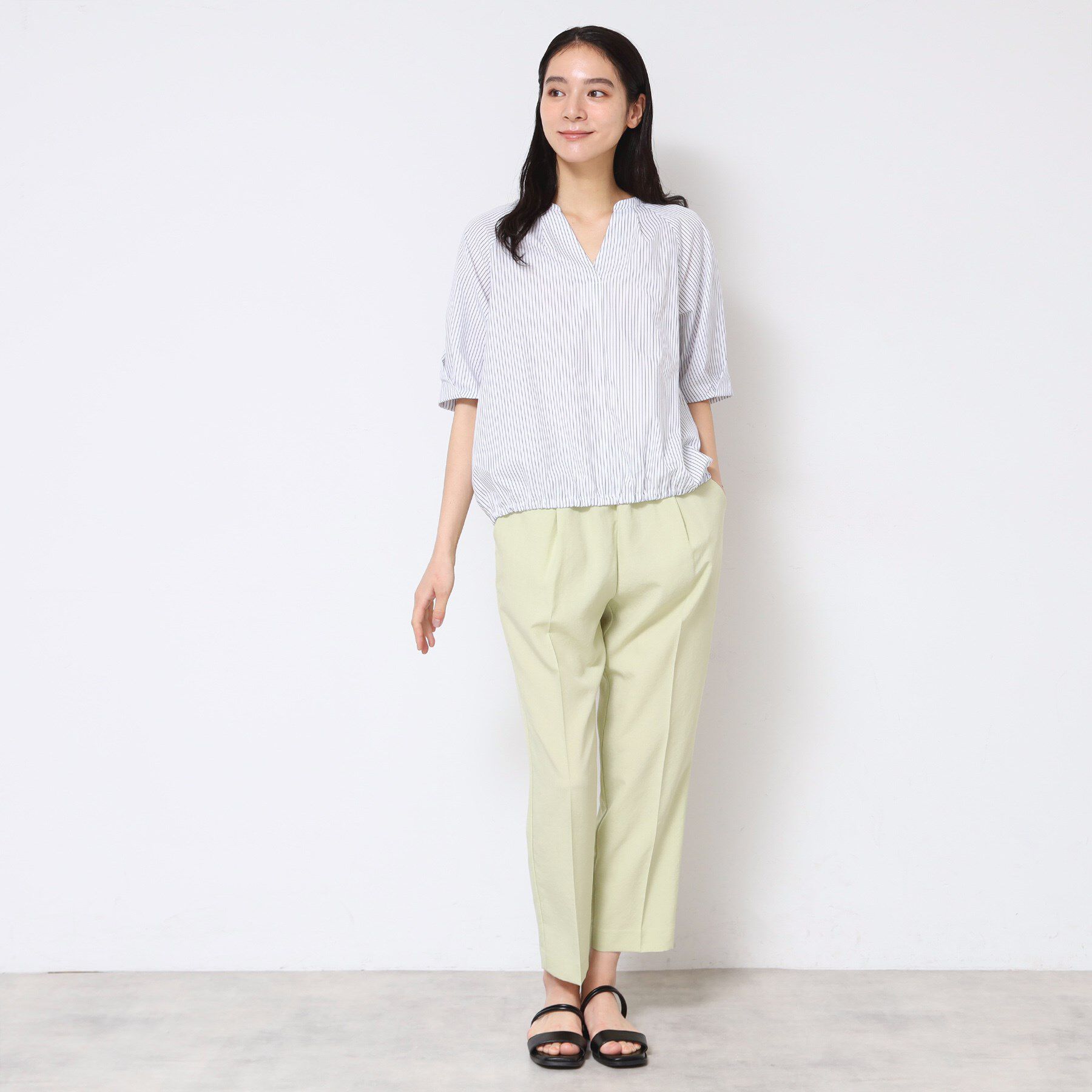 Dessin「【洗える・4サイズ展開】パフスリーブ五分袖ブラウス（XS～L）」|シャツ・ブラウス|