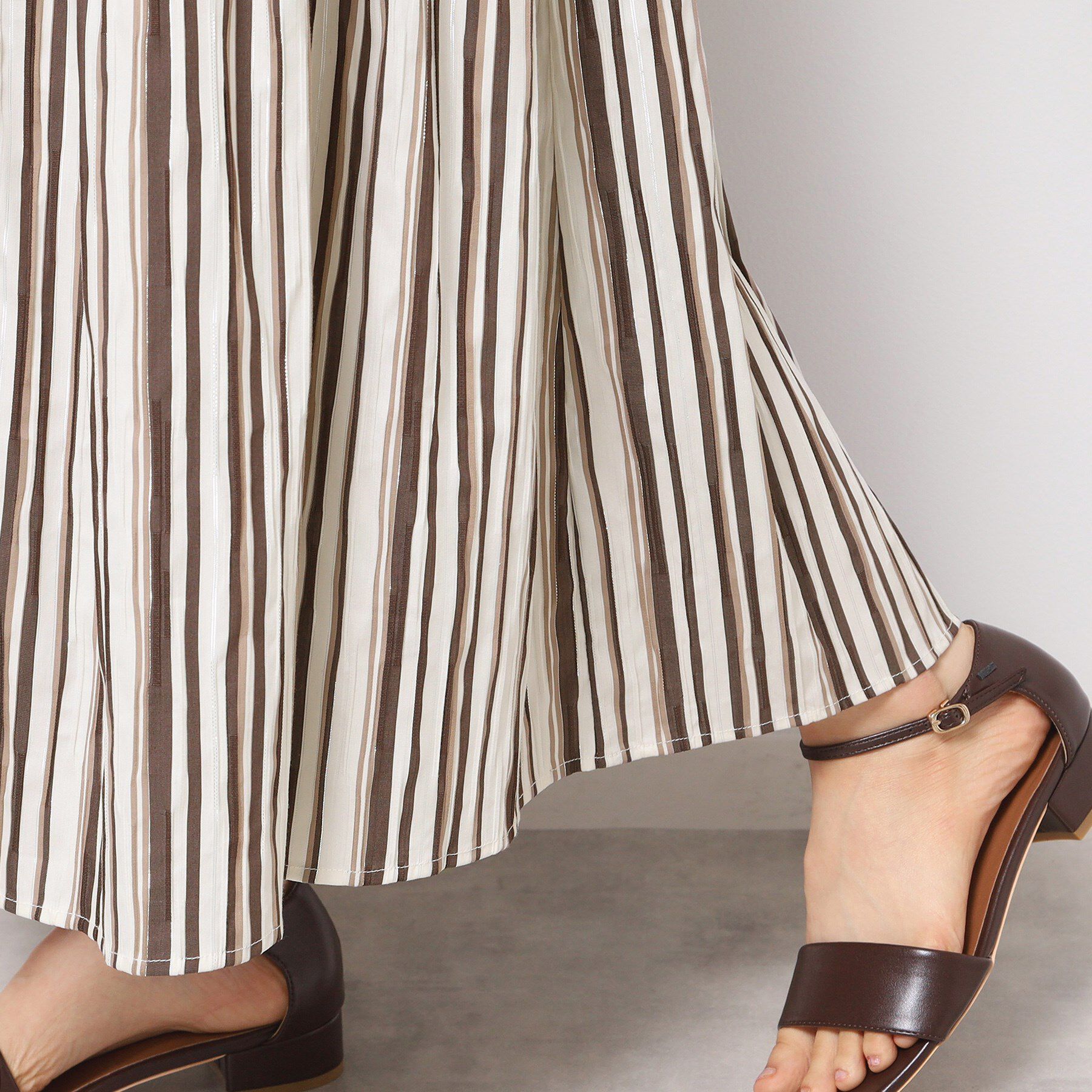 Dessin「◆【ウエストゴム・洗える】ストライプ柄切り替えスカート」|スカート|