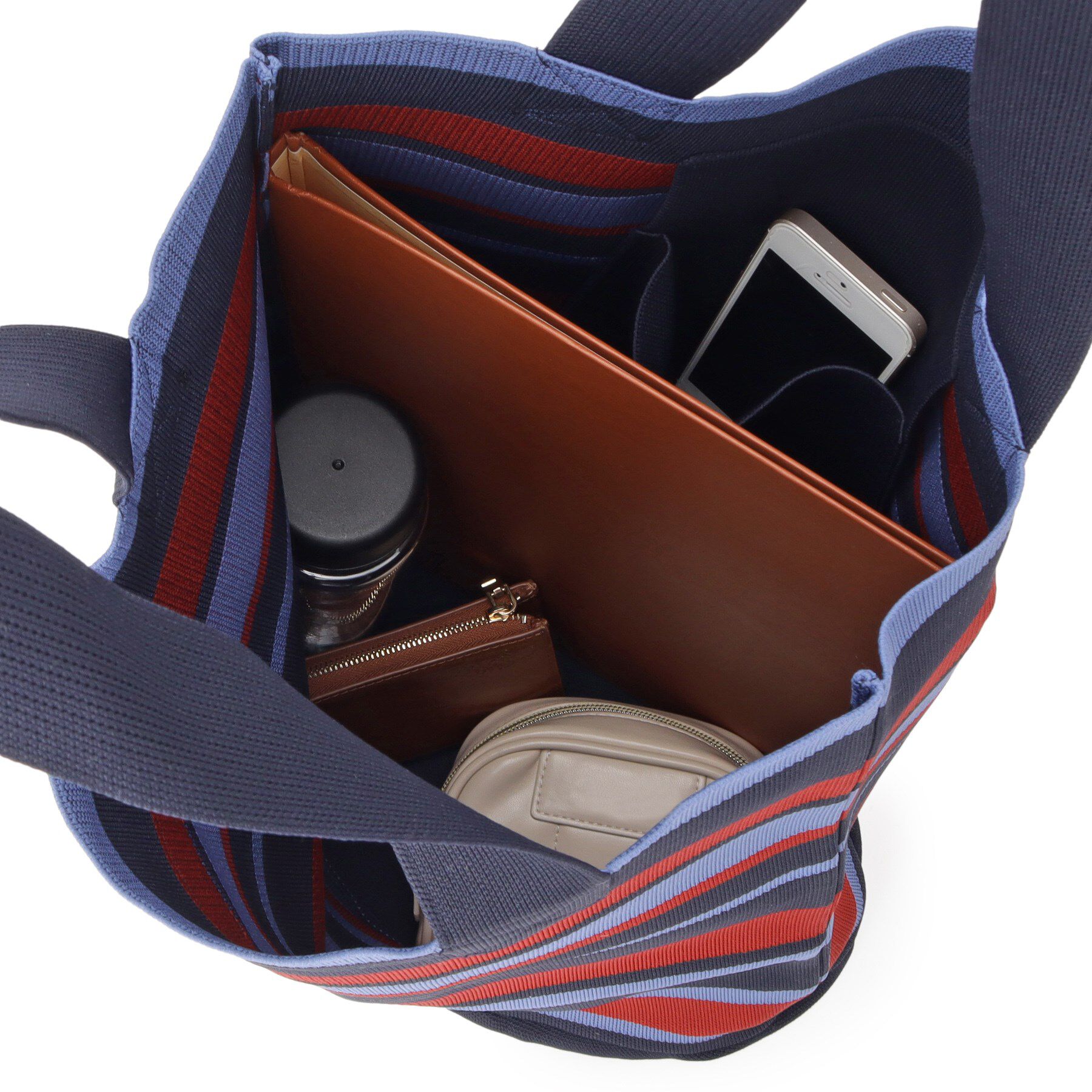 Dessin「【マシンウォッシャブル・A4収納可】ランダムボーダーニットBAG」|トートバッグ|