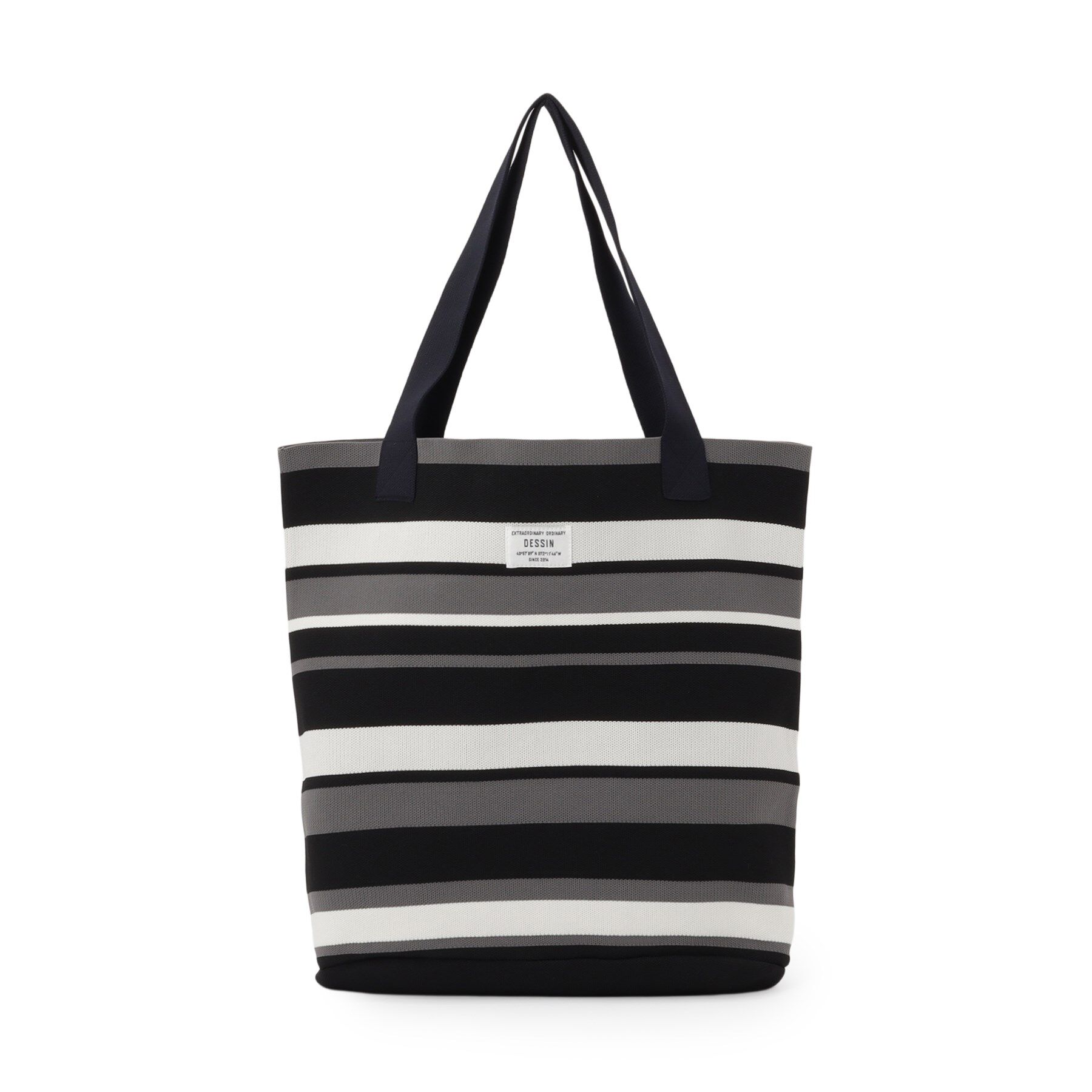 Dessin「【マシンウォッシャブル・A4収納可】ランダムボーダーニットBAG」|トートバッグ|