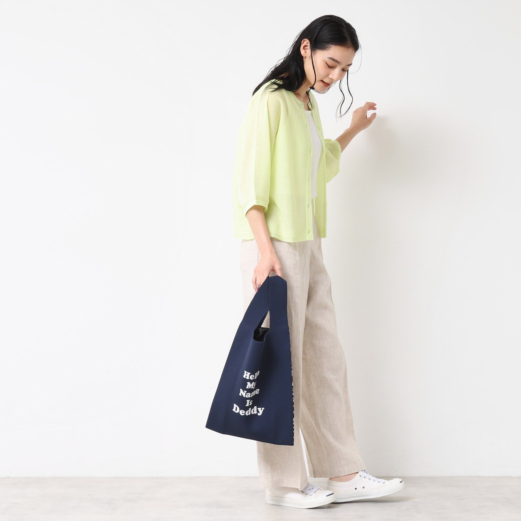 Dessin「【マシンウォッシャブル・A4収納可】Deddy ジャガードニットバッグ」|トートバッグ|