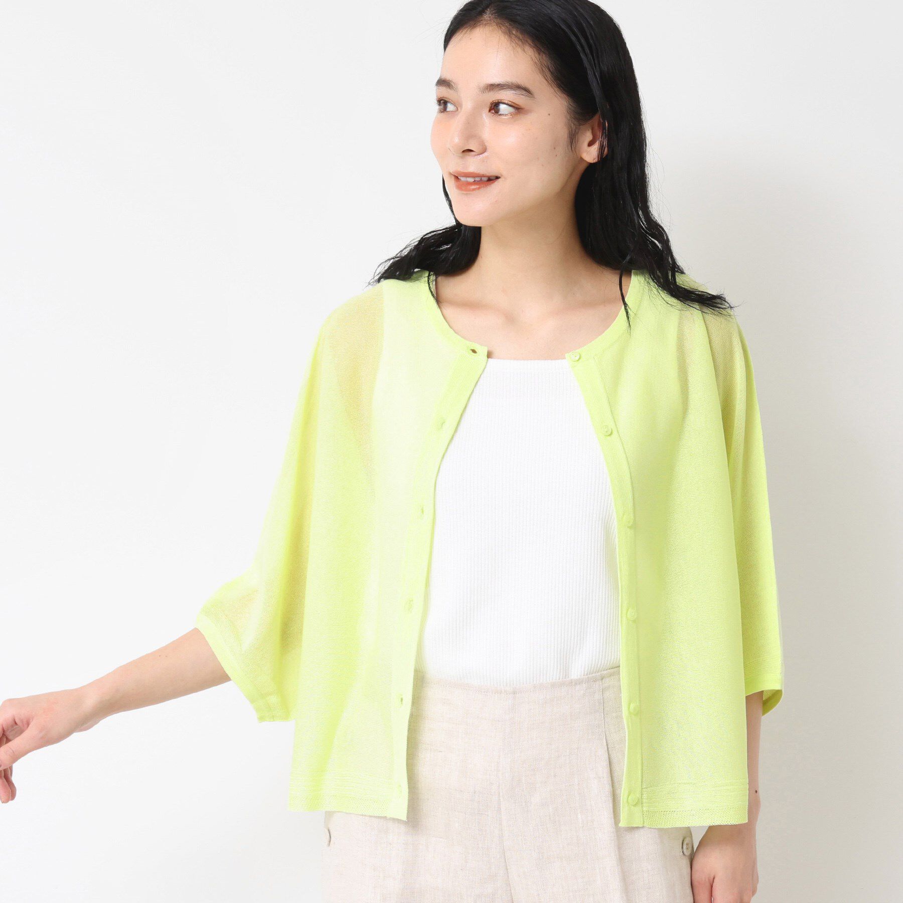 Dessin「【前後2WAY・洗える】シアーカーディガン」|カーディガン|