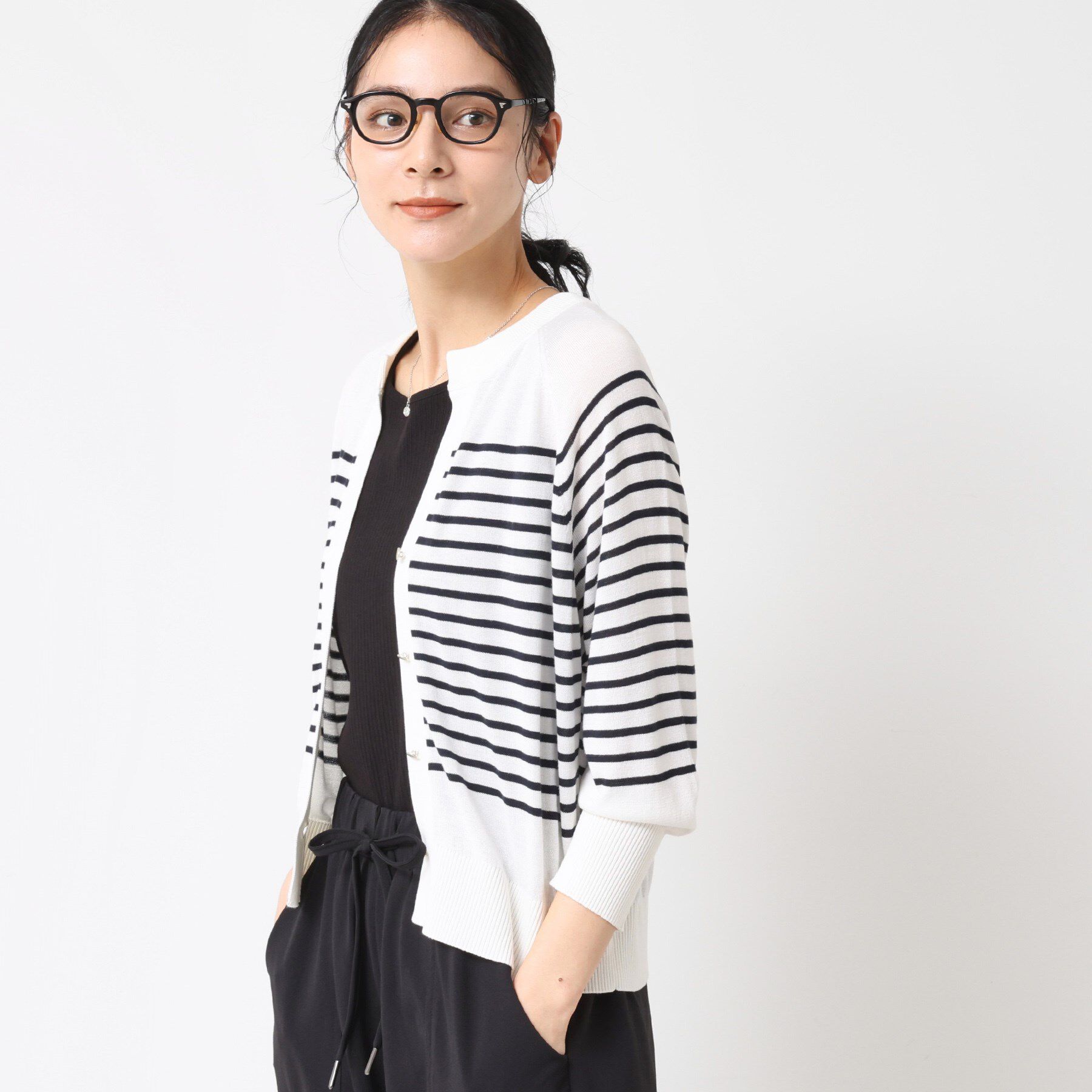 Dessin「【洗える】キーネックカーディガン」|カーディガン|