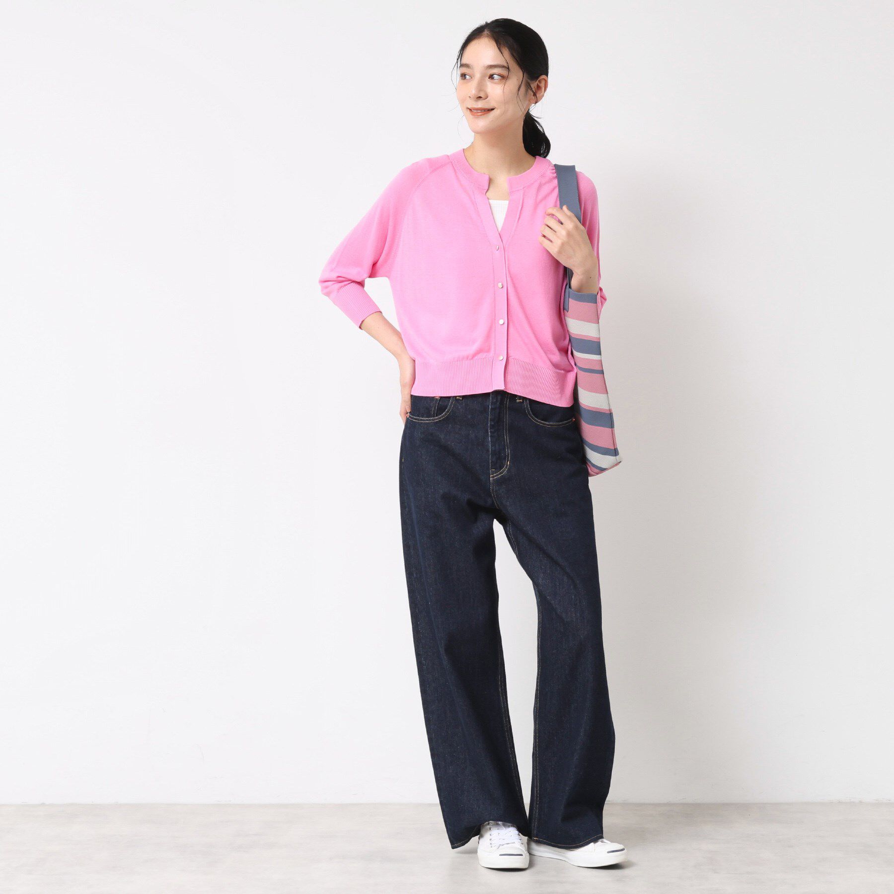 Dessin「【洗える】キーネックカーディガン」|カーディガン|