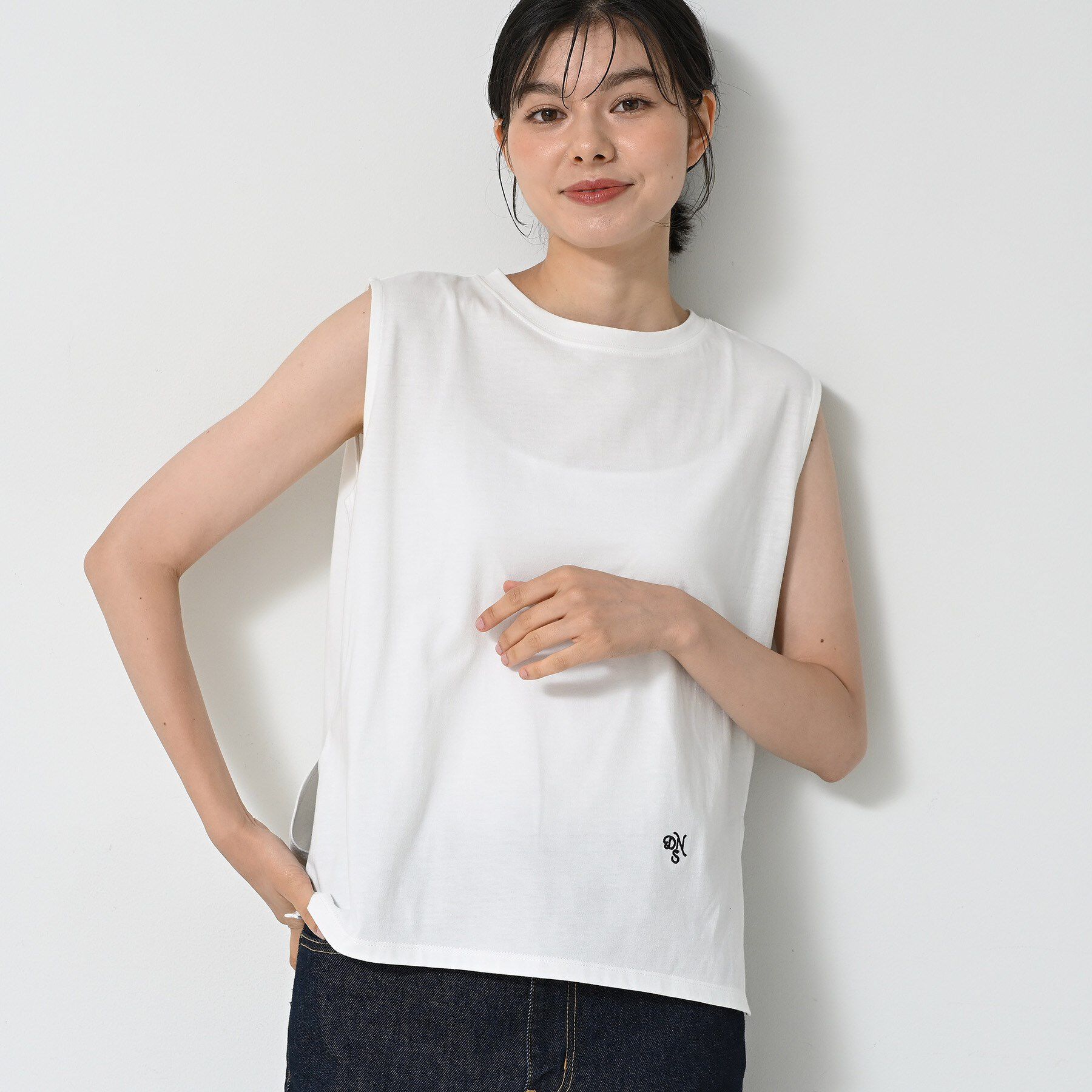 Dessin「【洗える】ノースリーブカットソー」|Tシャツ・カットソー|ホワイト(002)