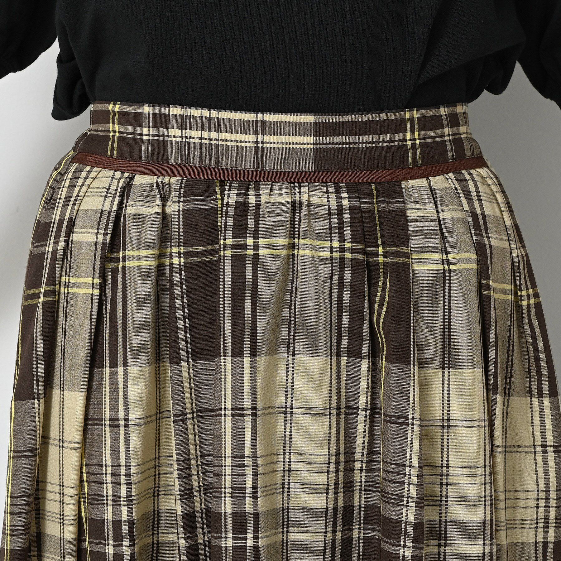 Dessin「【洗える】映えチェック柄ギャザースカート」|スカート|