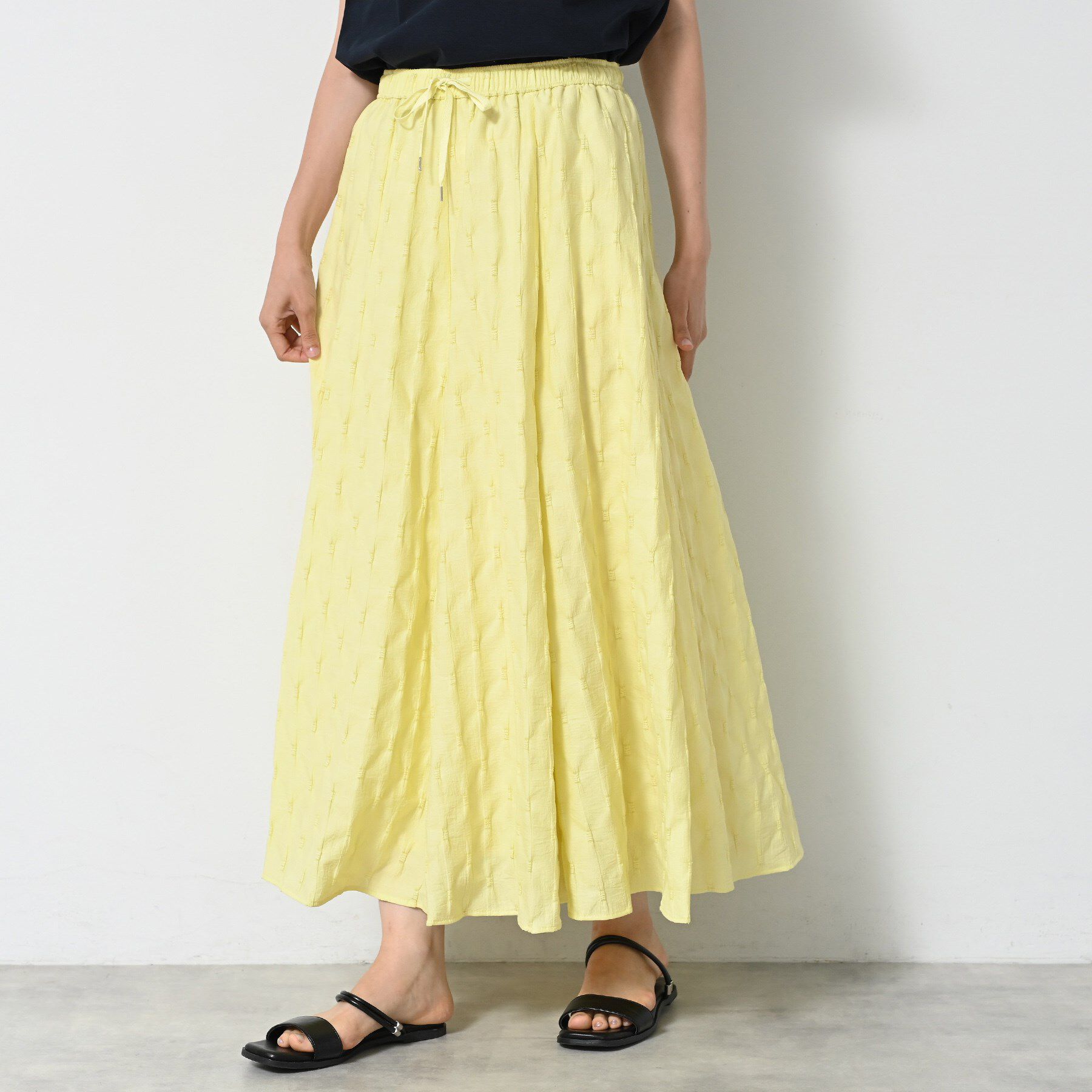 Dessin「【ウエストゴム・洗える】ジャガードフレアースカート」|スカート|