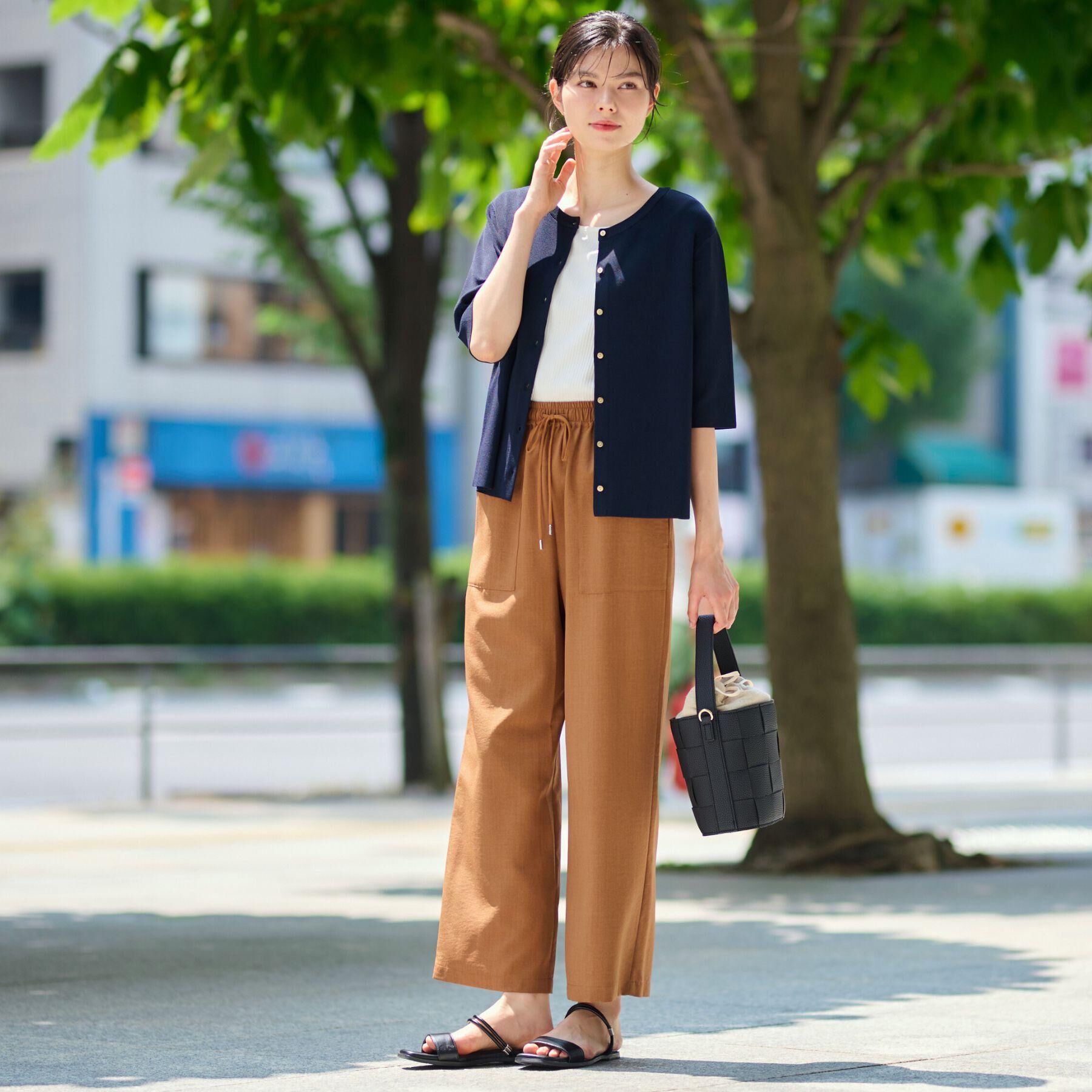 Dessin「【UVカット/洗える】2WAY五分袖カーディガン」|ニット・セーター|