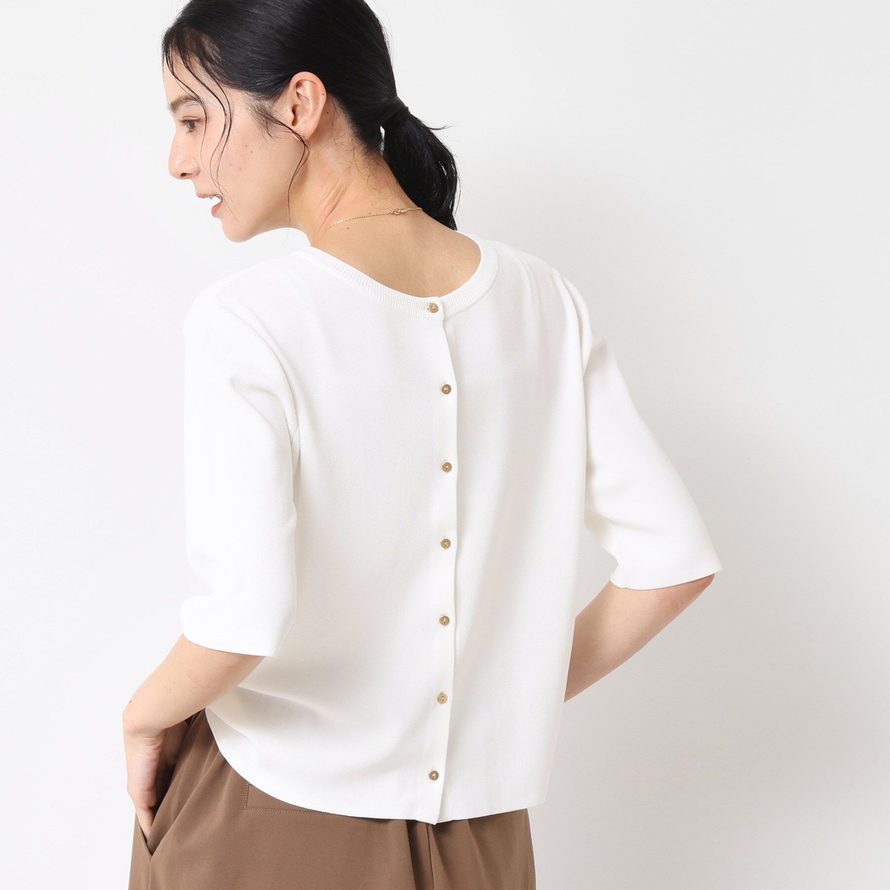 Dessin「【UVカット/洗える】2WAY五分袖カーディガン」|ニット・セーター|