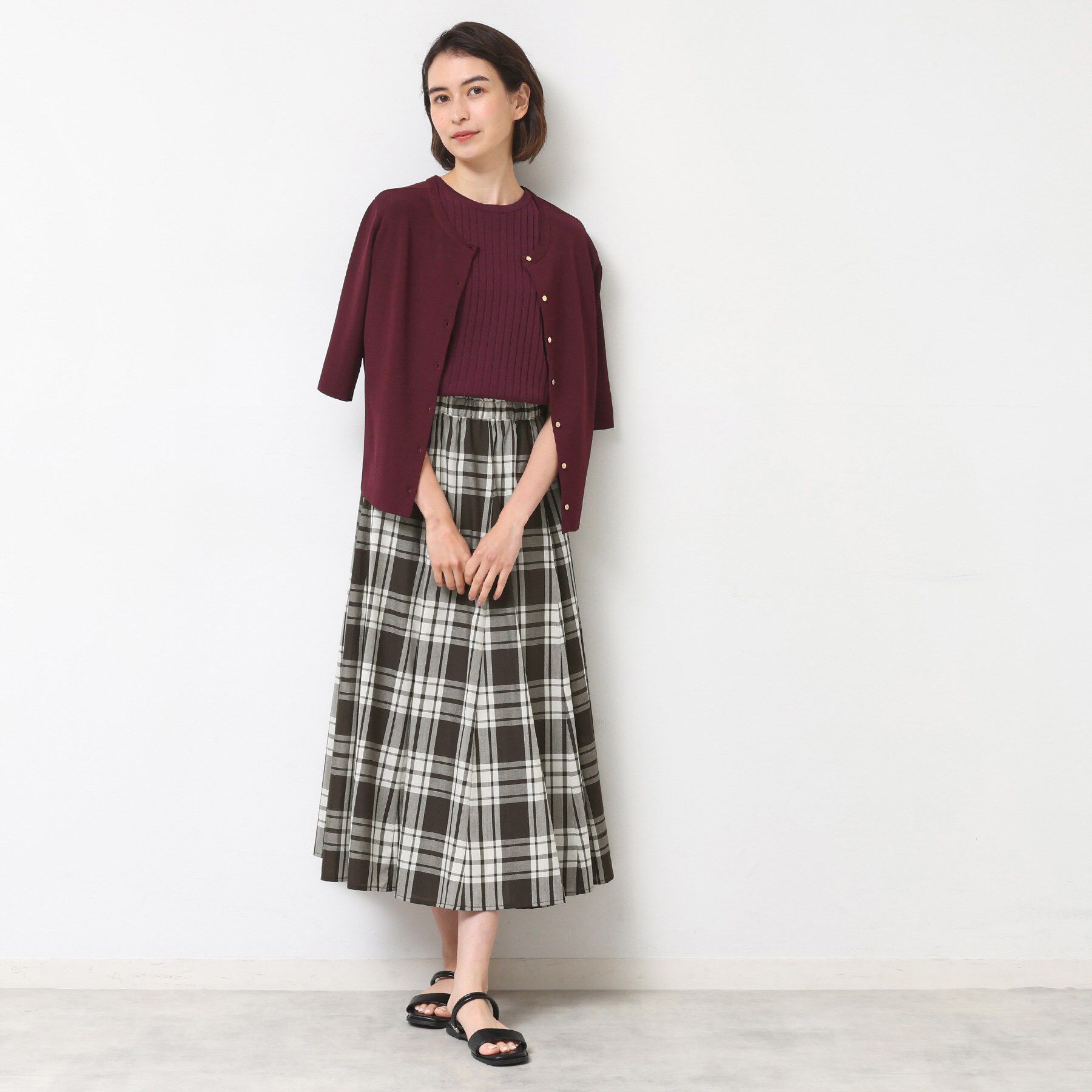 Dessin「【ウエストゴム/洗える】映えチェック柄スカート（XS~L）」|スカート|