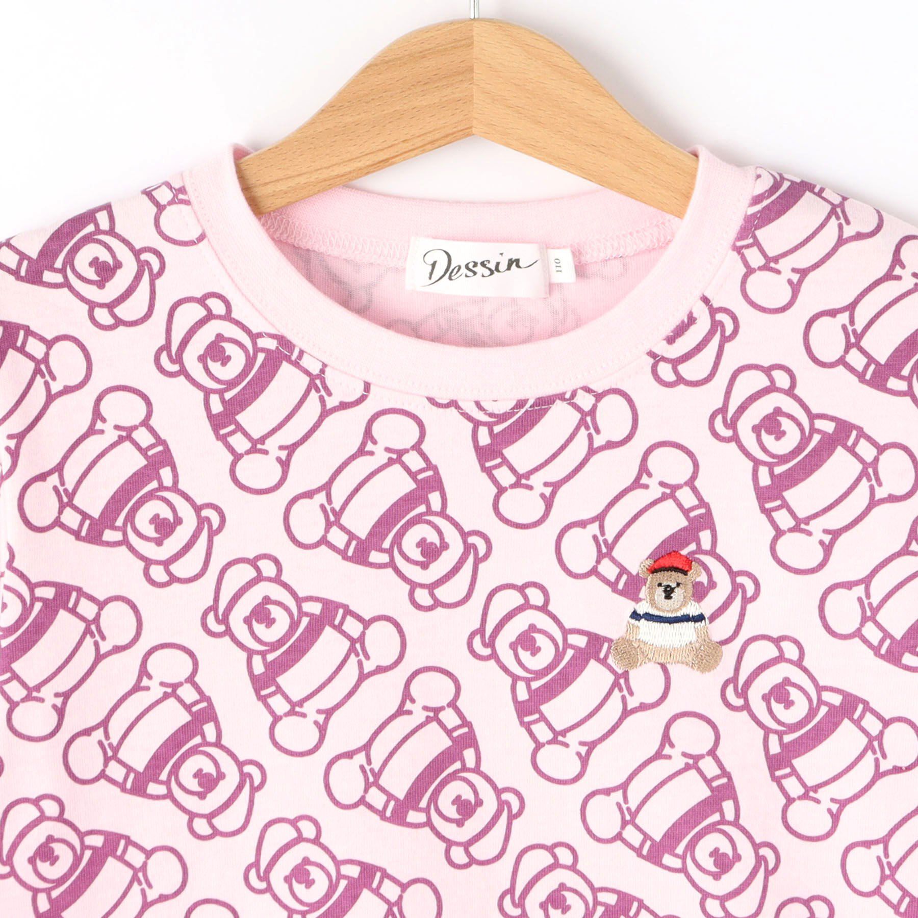 Dessin「【洗える・リンクコーデ】Deddy刺繍入り オーガニックコットンTシャツ」|Tシャツ・カットソー|