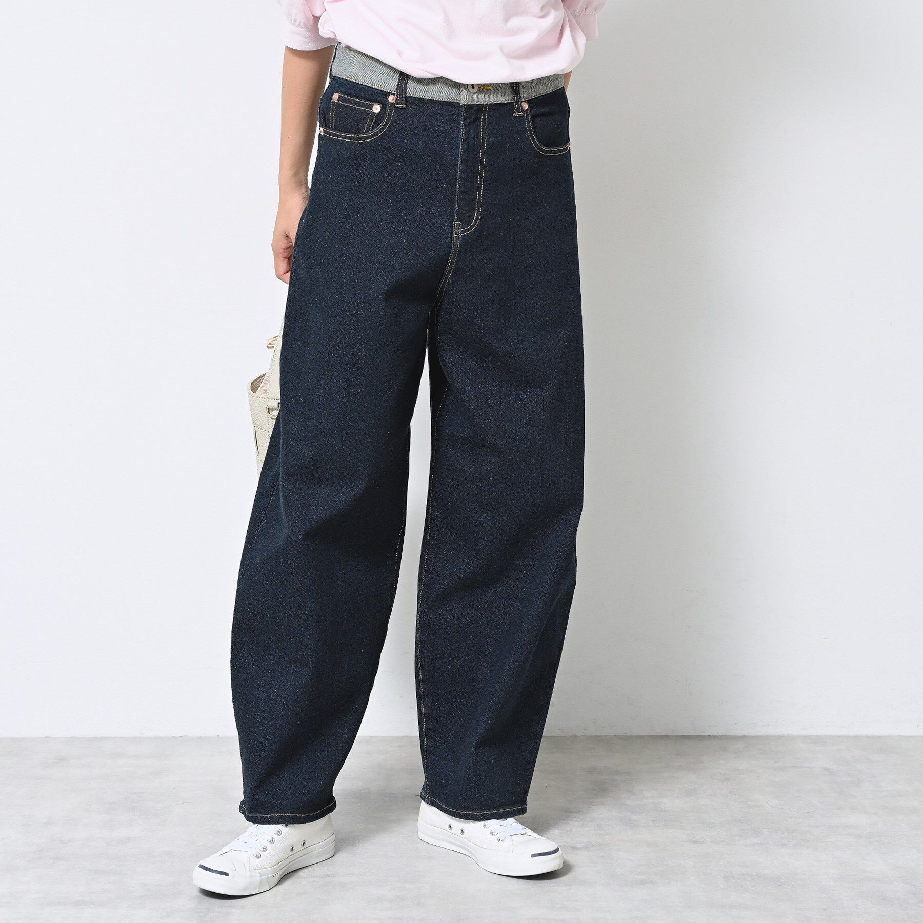 Dessin「【洗える】デニムカーブパンツ」|デニム|ネイビー(094)