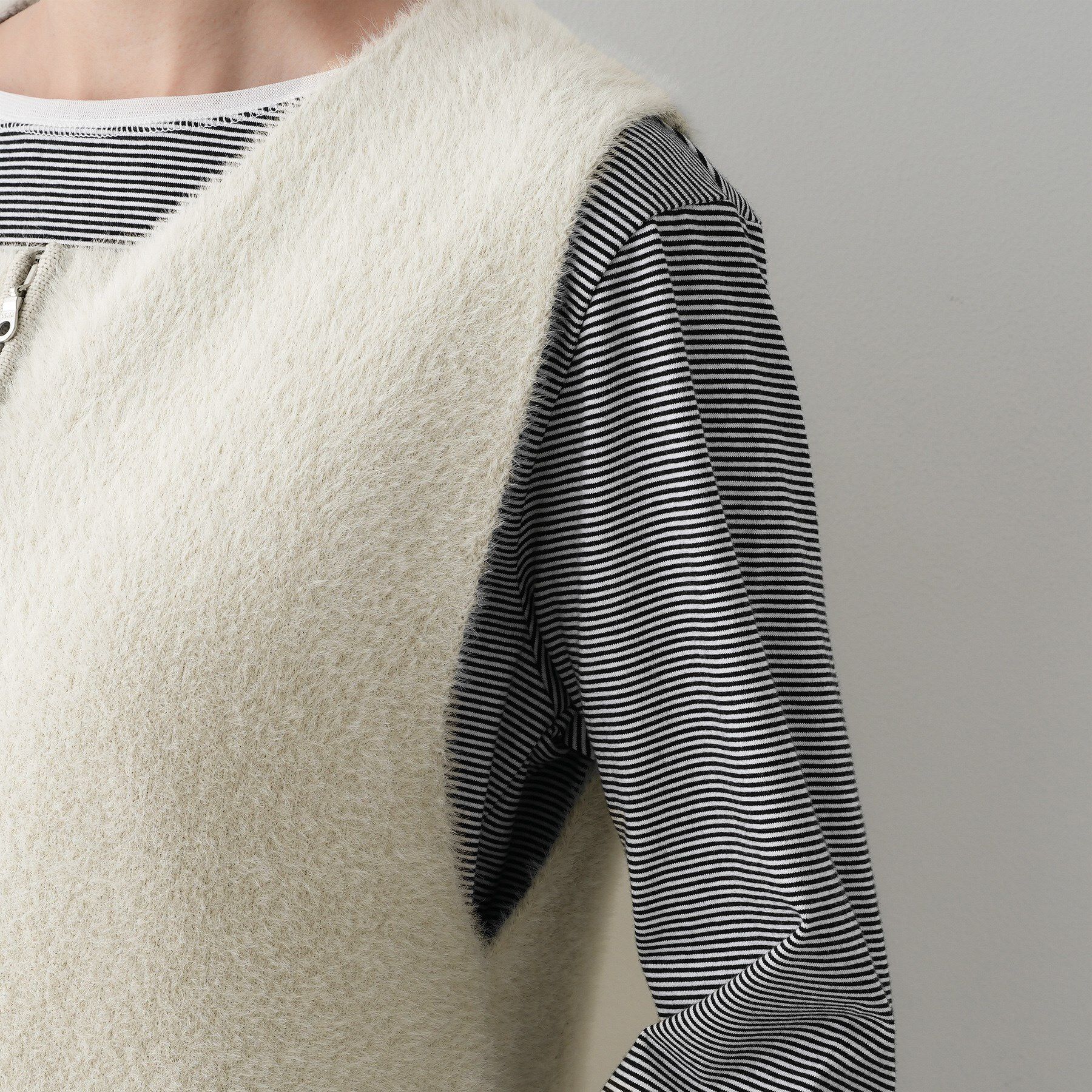 Dessin「【洗える】ファーヤーンジップジレ」|ベスト・ジレ|