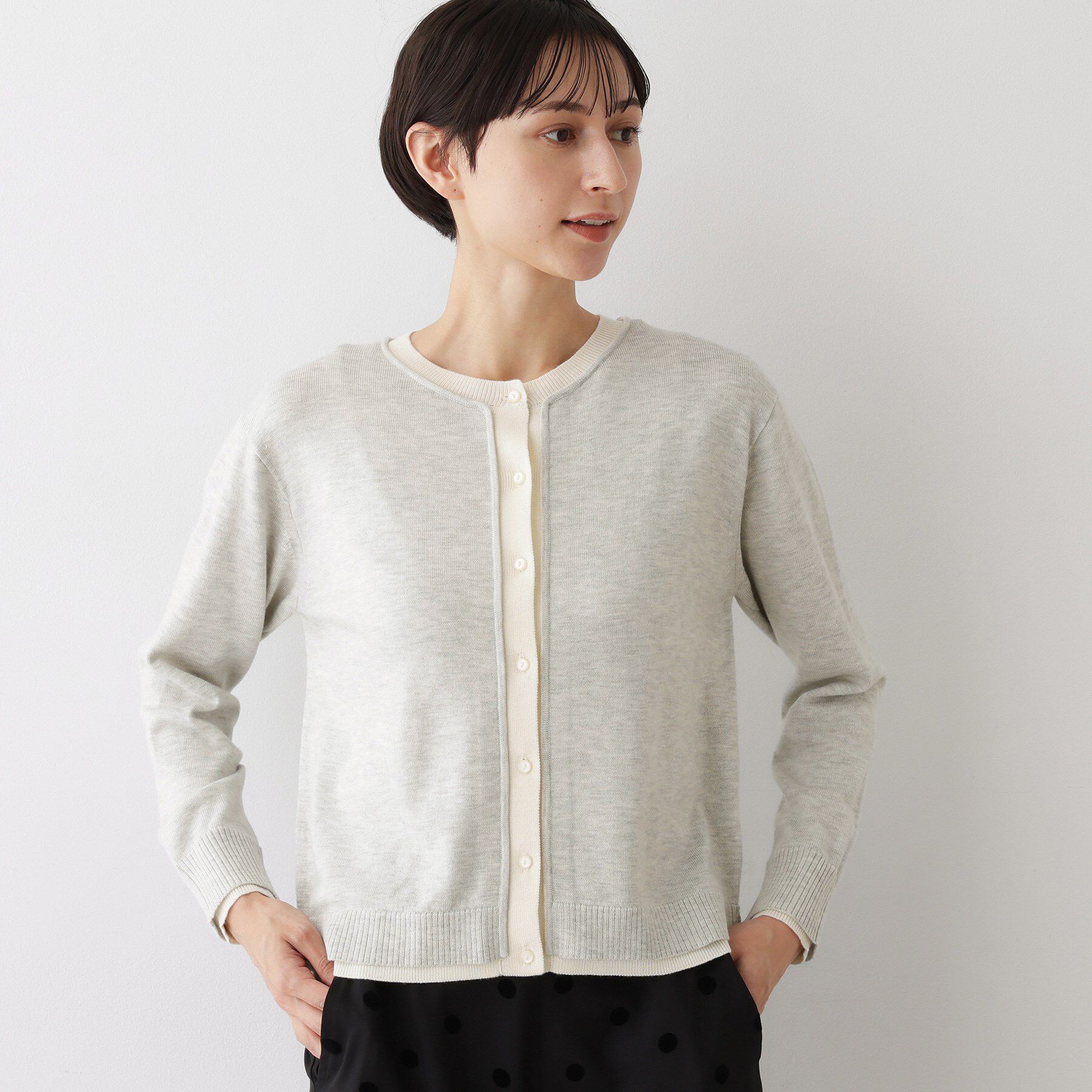 Dessin「【洗える】バイカラーカーディガン」|カーディガン|