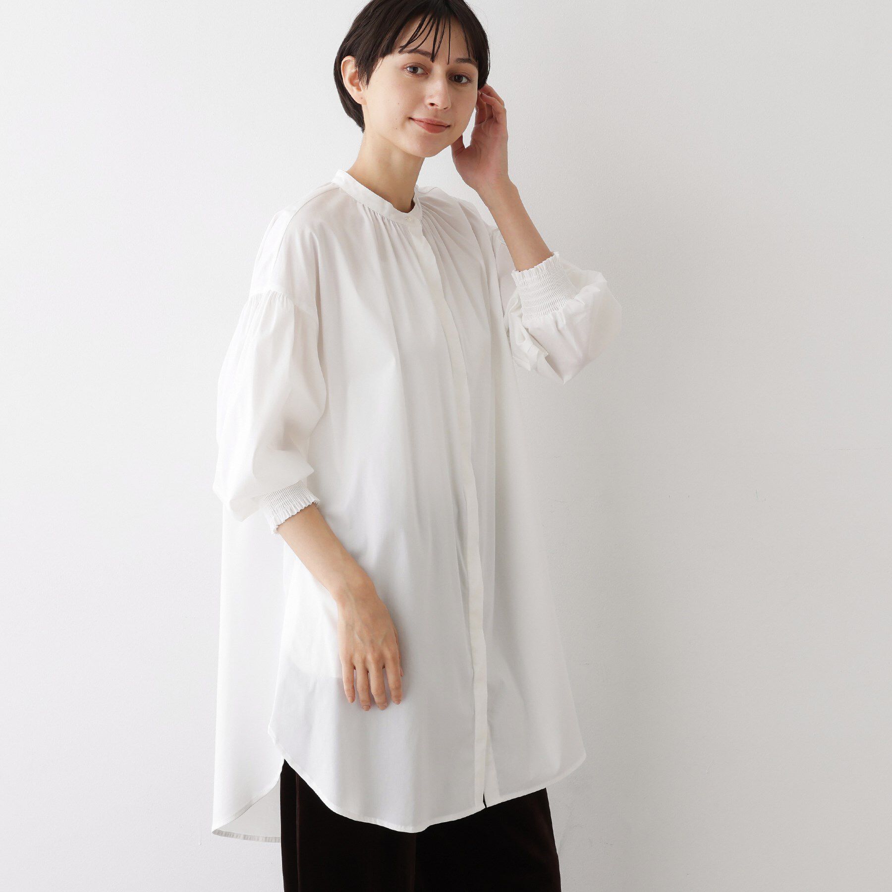 Dessin「【洗える】ラグランスリーブチュニックシャツ」|チュニック|