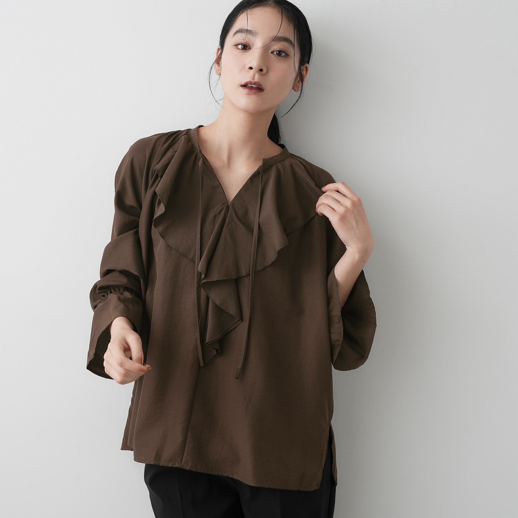 Dessin「【洗える】フィブリルフリルブラウス」|シャツ・ブラウス|