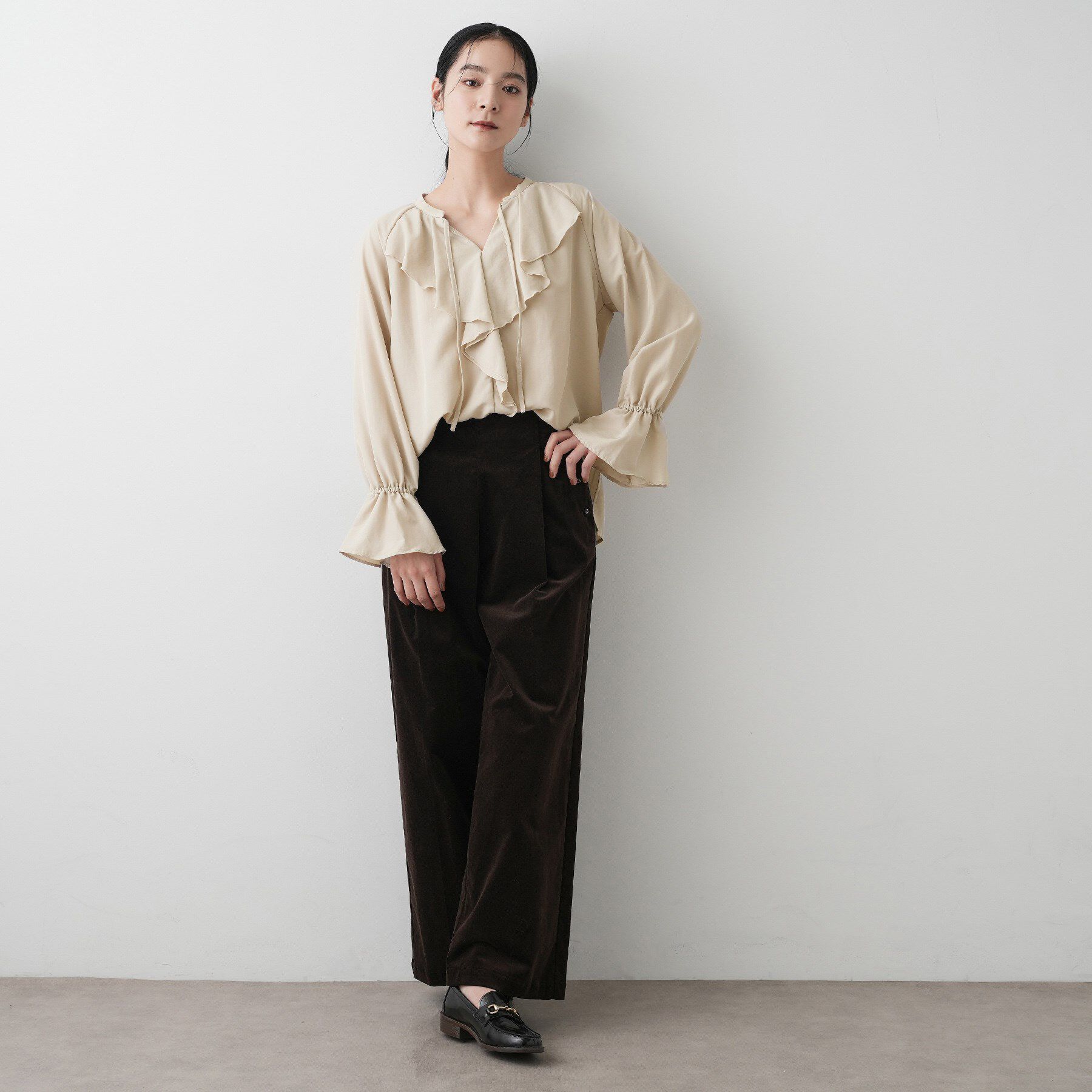 Dessin「【洗える】フィブリルフリルブラウス」|シャツ・ブラウス|