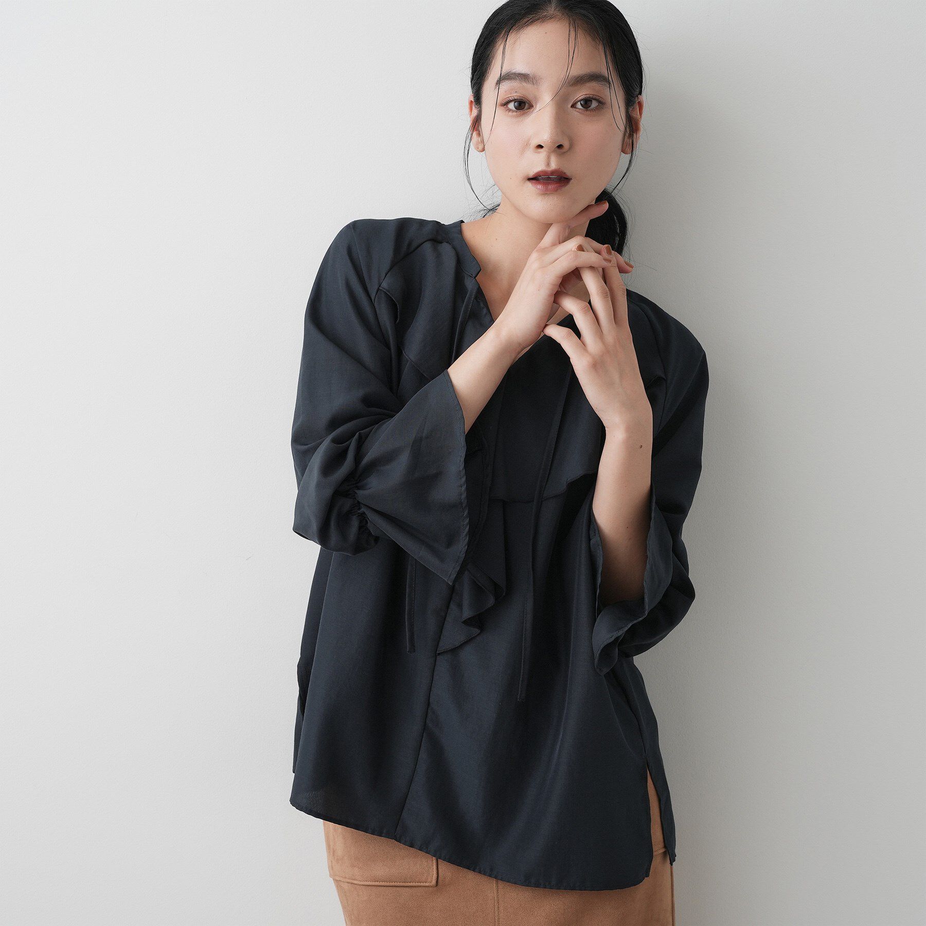 Dessin「【洗える】フィブリルフリルブラウス」|シャツ・ブラウス|