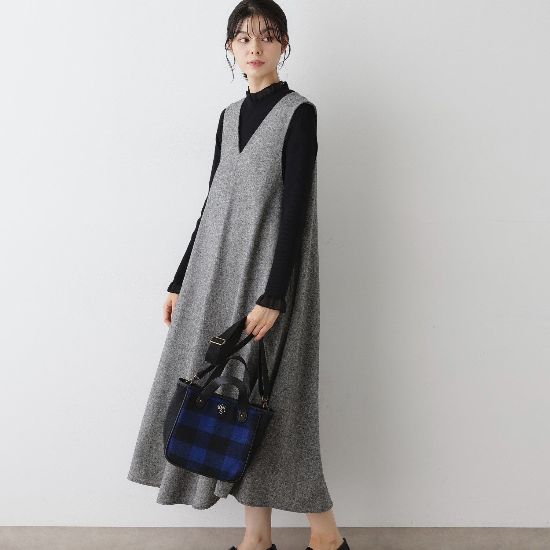 Dessin「【洗える】Vネックジャンパースカート」|ワンピース|