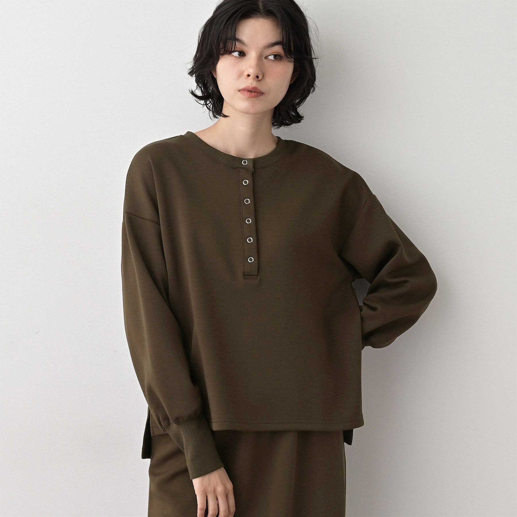 Dessin「【セットアップ可/洗える】ヘンリーネックプルオーバー」|Tシャツ・カットソー|