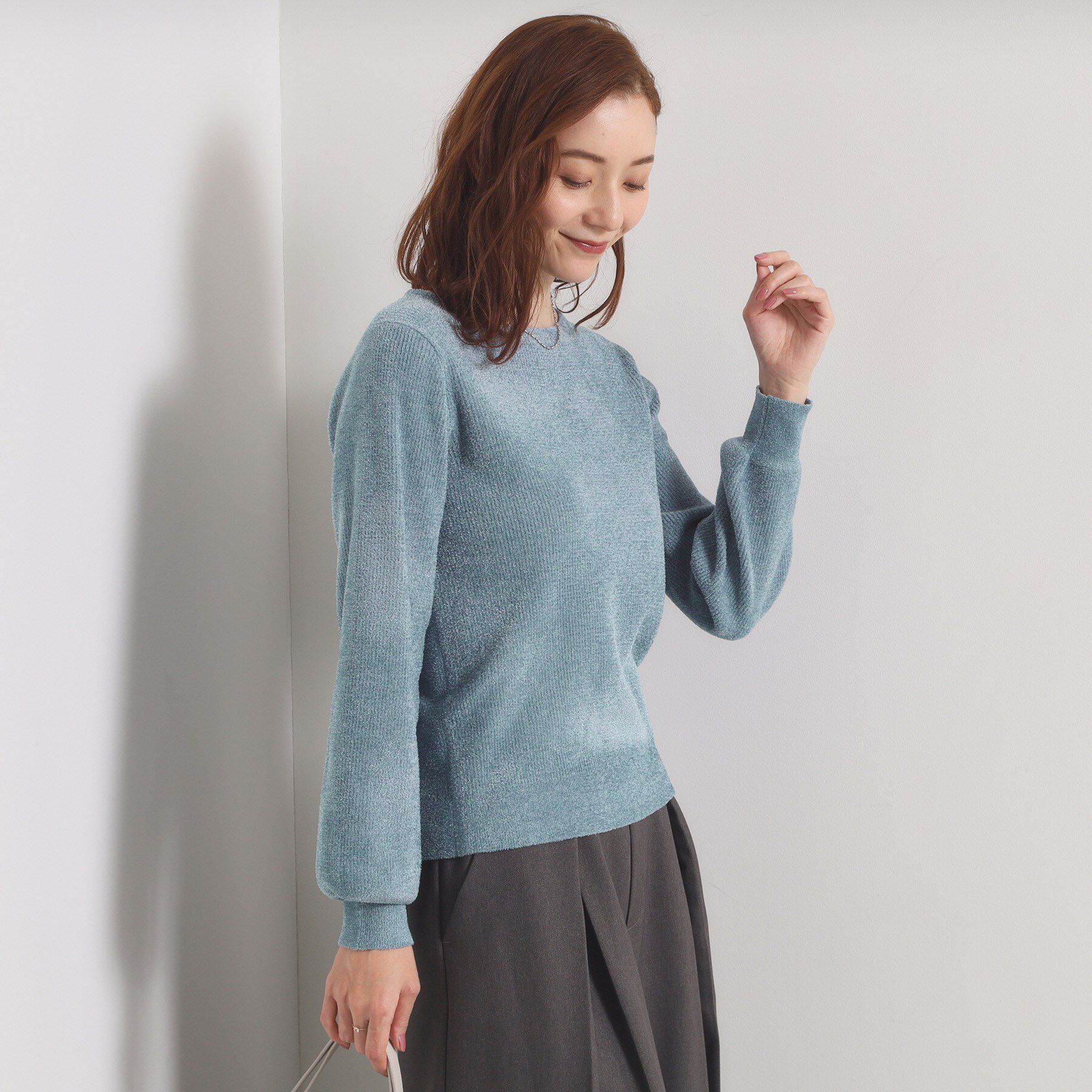 ITS&rsquo;DEMO「【毛玉防止／洗濯機OK】ボートネックモールニット」|ニット・セーター|