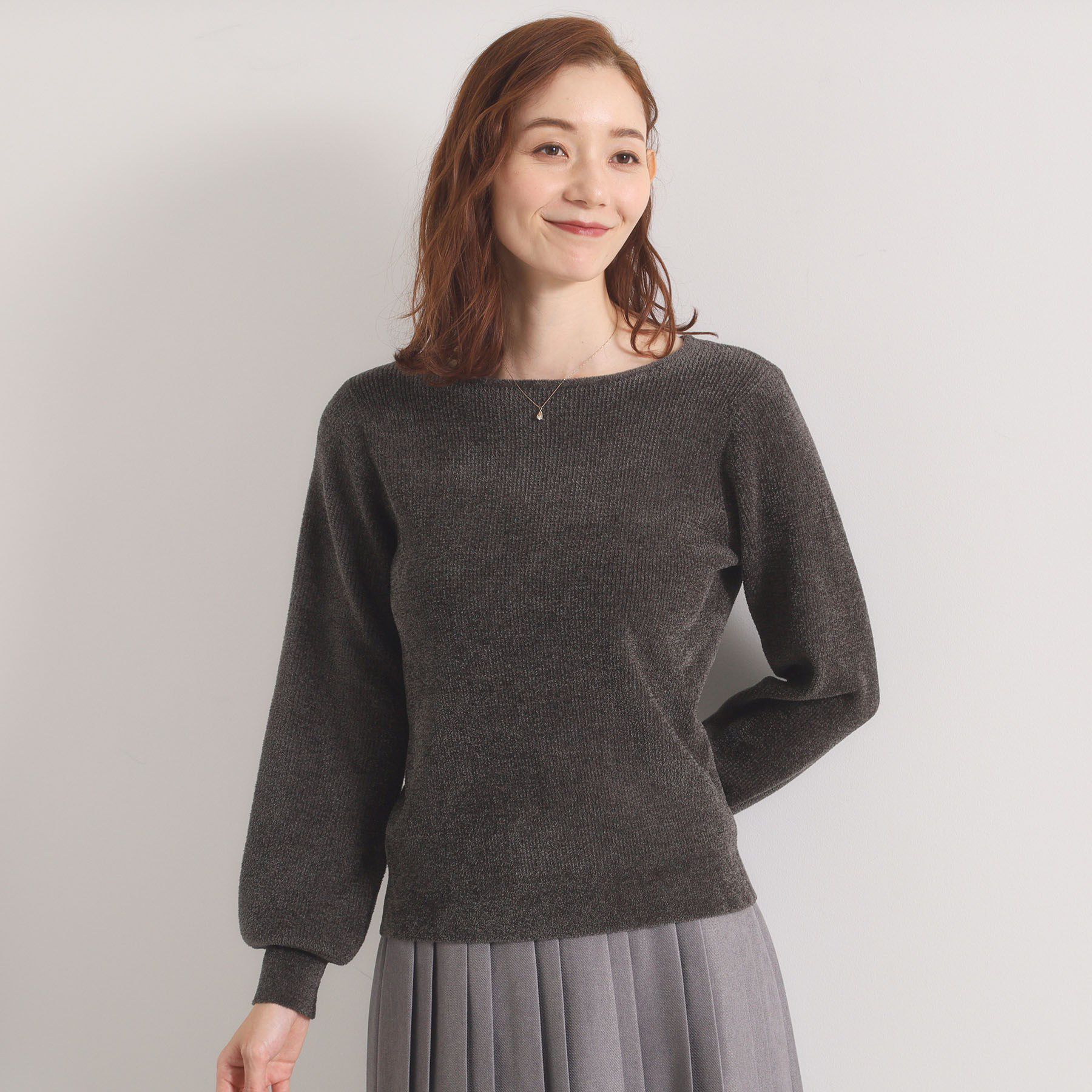 ITS&rsquo;DEMO「【毛玉防止／洗濯機OK】ボートネックモールニット」|ニット・セーター|