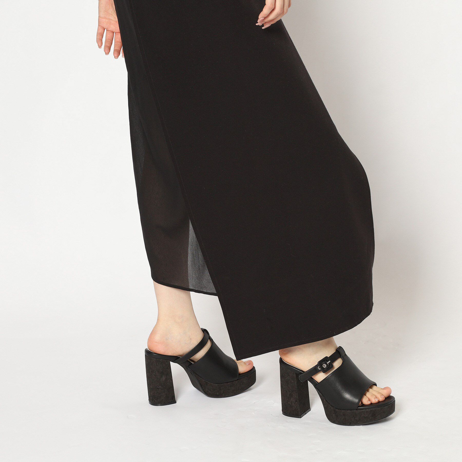 ESPERANZA「ミニバックルコルクヒールミュール」|サンダル|