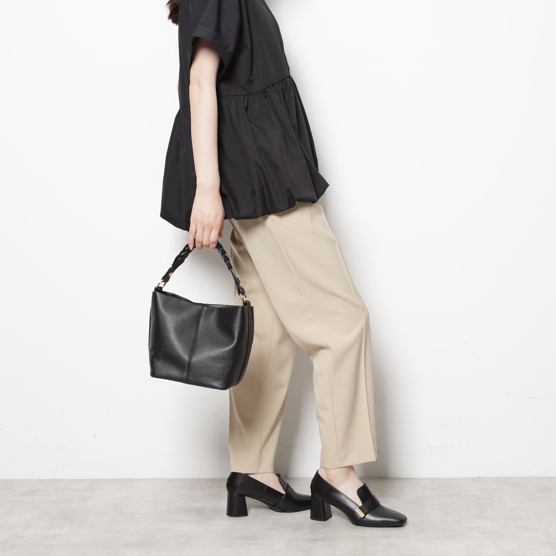 ESPERANZA「スクエアブロックヒールベルトローファー レイン対応」|パンプス|