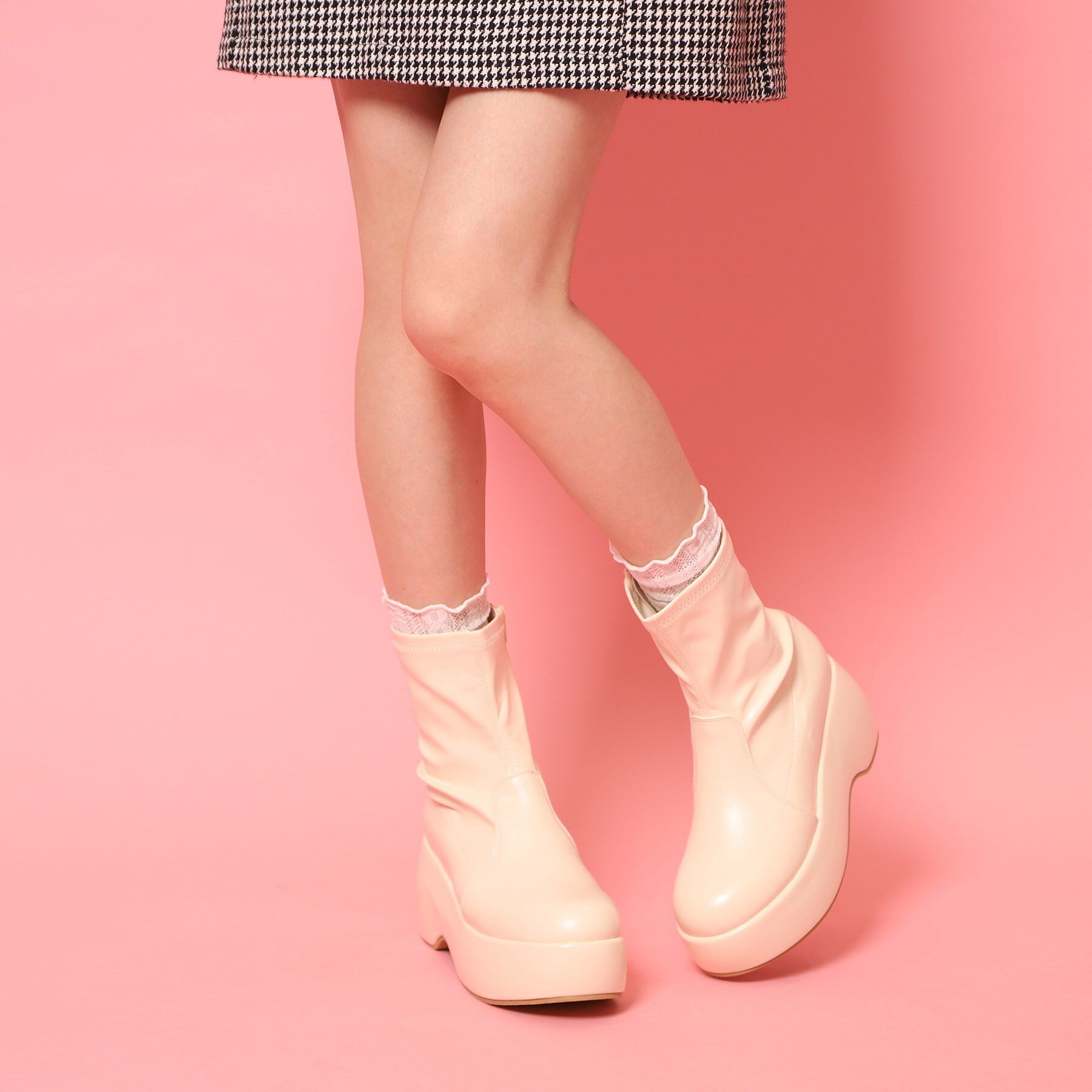 csT&P「厚底プレーンブーツ」|ショートブーツ|