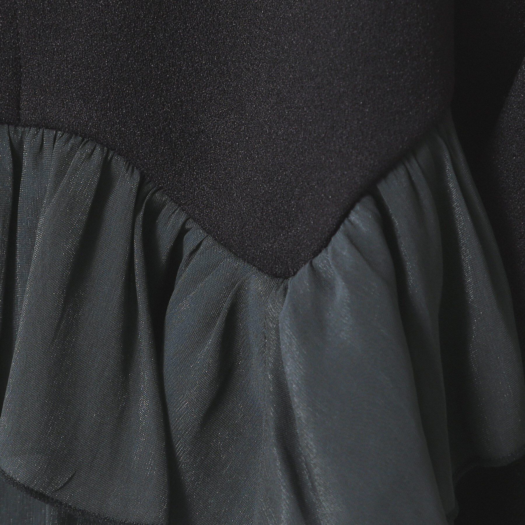 SunaUna「【裾シフォン／パフスリーブ】ペプラムブルゾン」|カーディガン|