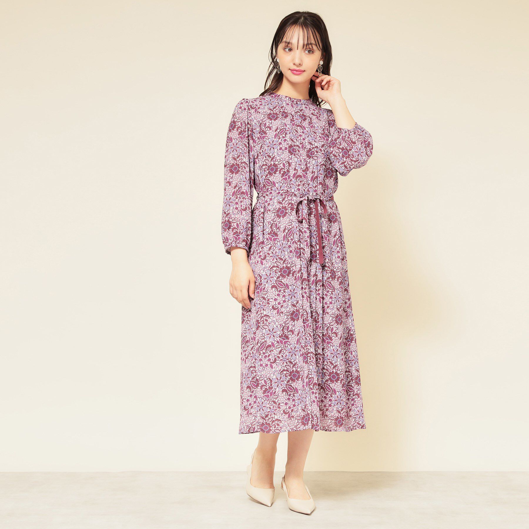 SunaUna「【co creation and yours／SS～L】レースプリーツワンピース」|ワンピース|