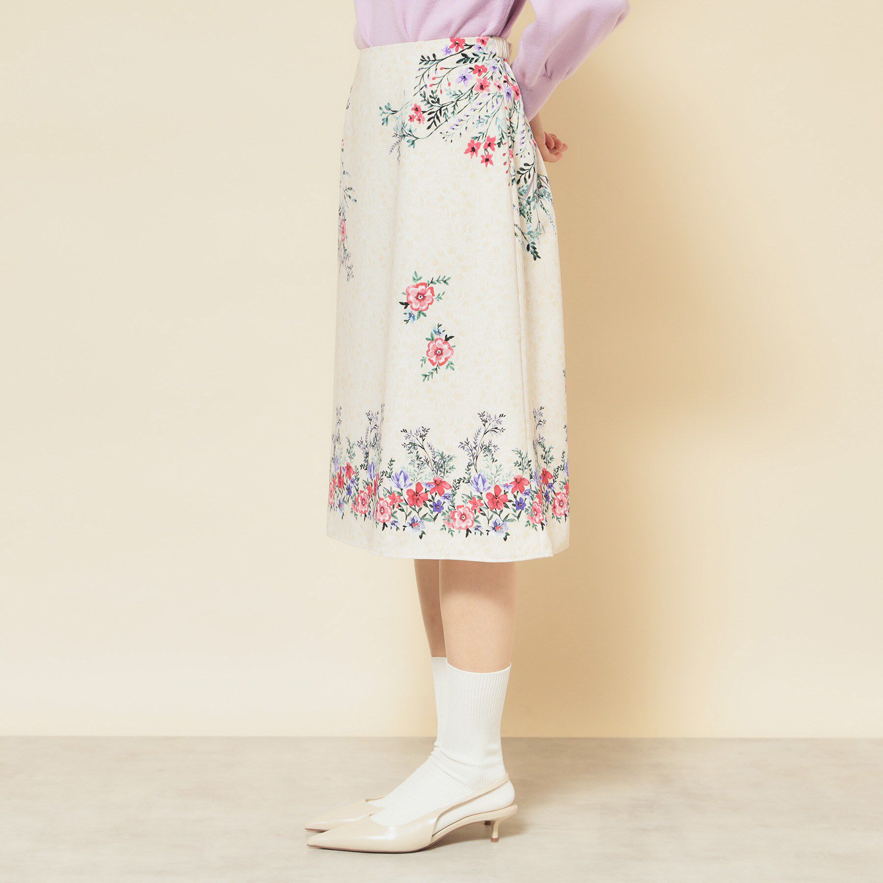 SunaUna「【co creation and yours／SS～L】オリエンタル柄パネルスカート」|スカート|