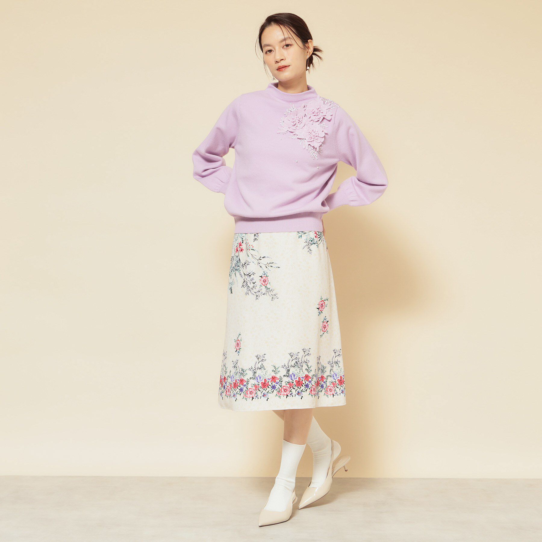 SunaUna「【co creation and yours／SS～L】オリエンタル柄パネルスカート」|スカート|
