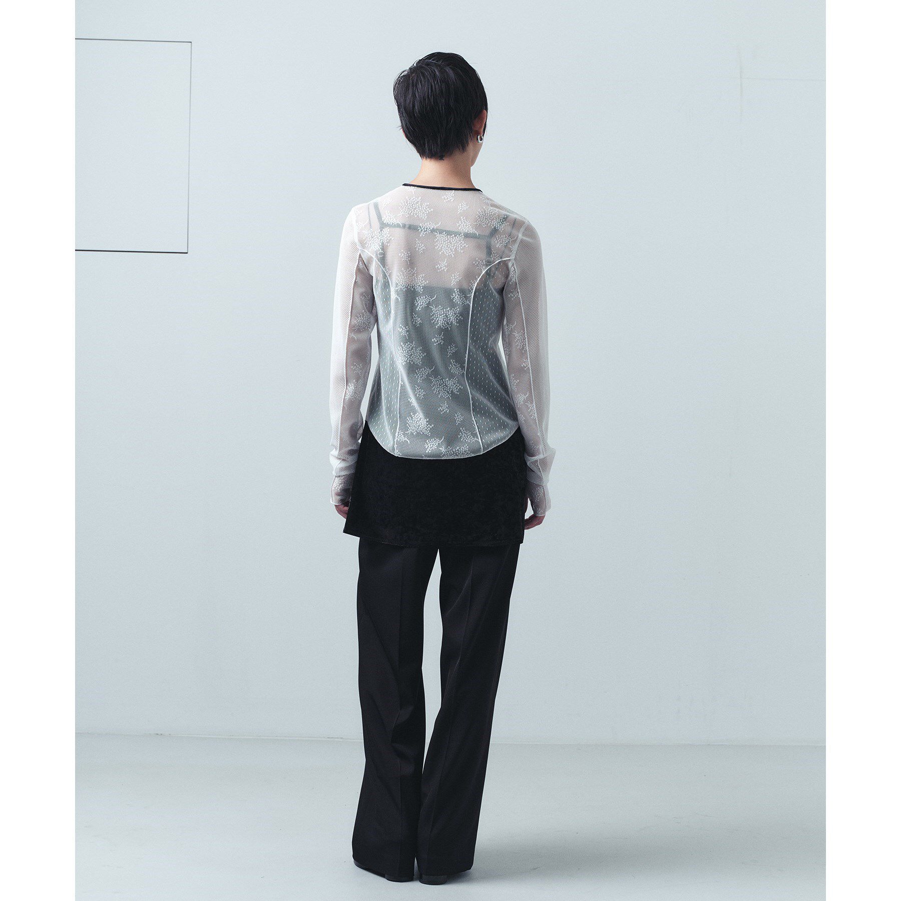 CODE A「tulle lace ribbon blouse」|シャツ・ブラウス|