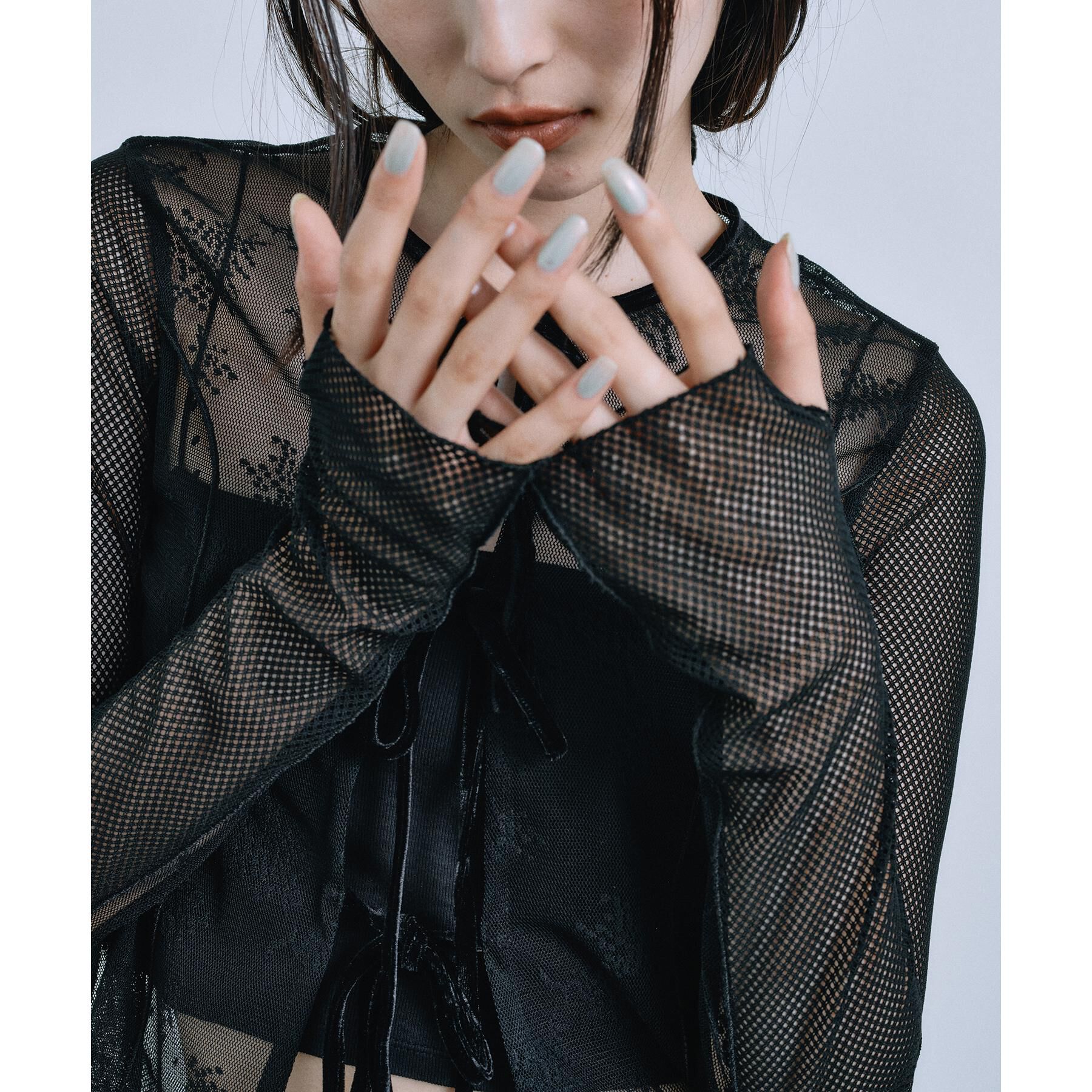 CODE A「tulle lace ribbon blouse」|シャツ・ブラウス|