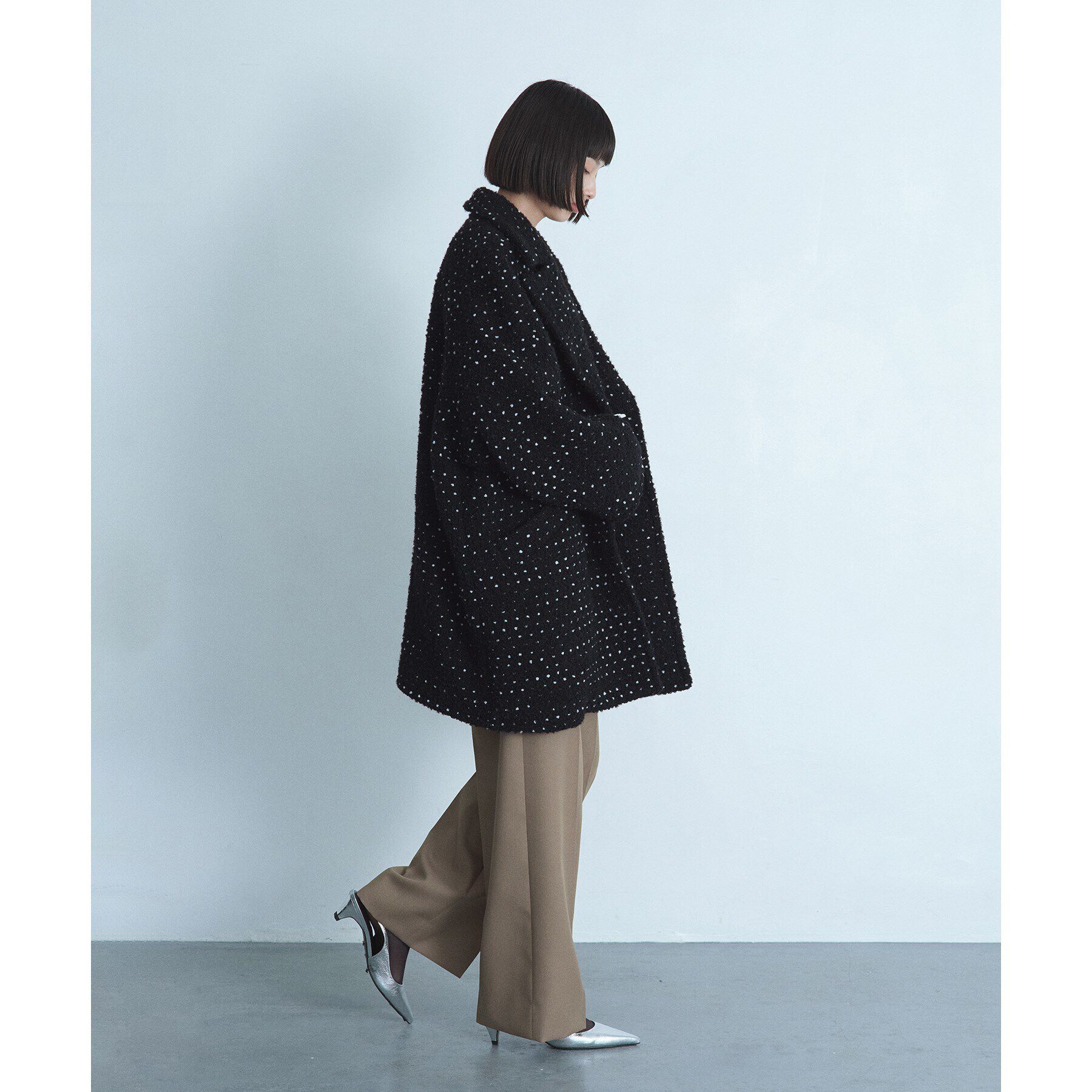 CODE A「dot tweed coat」|チェスターコート|